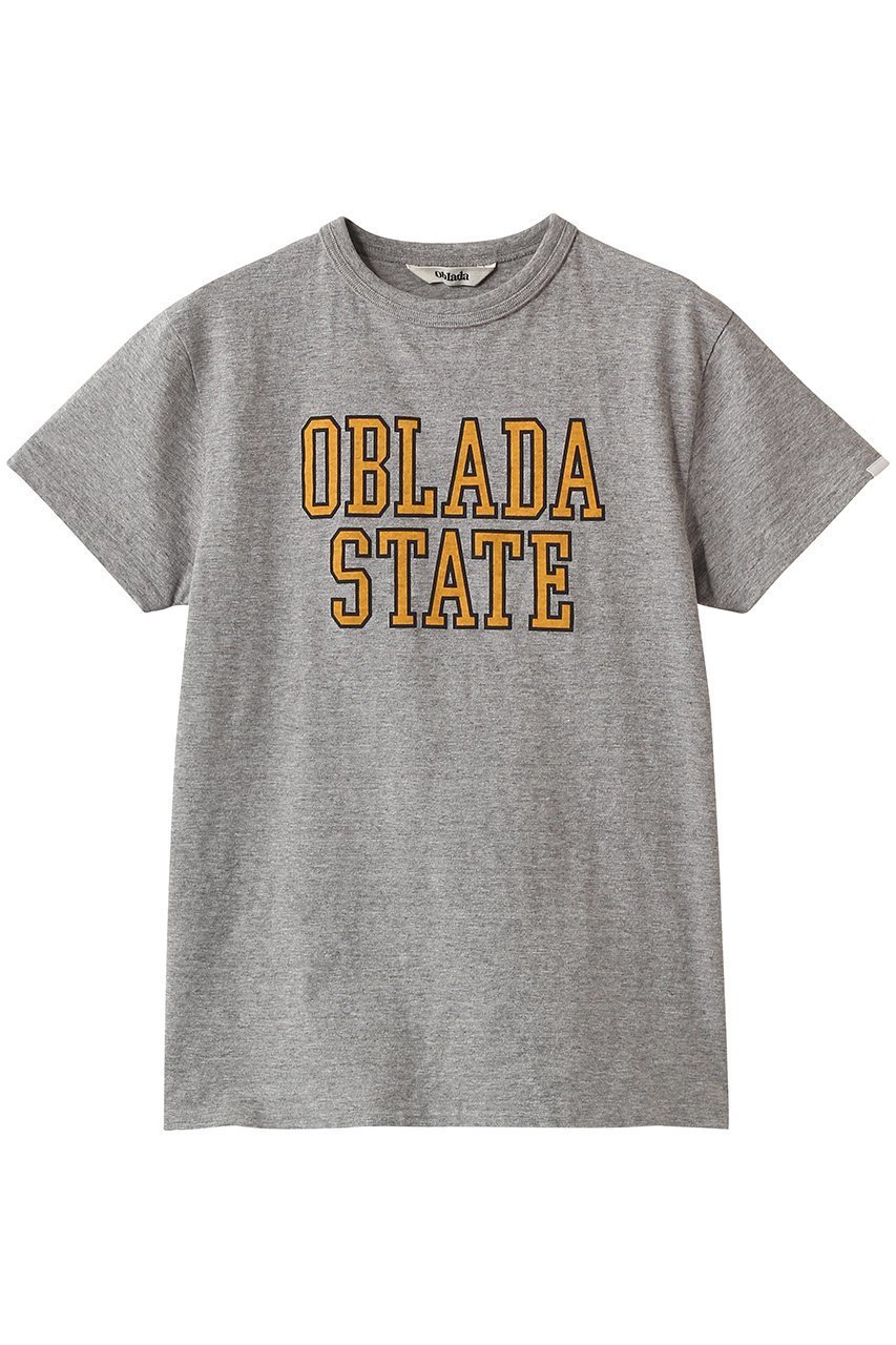 【オブラダ/Oblada】のSTATE Tシャツ インテリア・キッズ・メンズ・レディースファッション・服の通販 founy(ファニー) 　ファッション　Fashion　レディースファッション　Fashion for Women　トップス・カットソー　Cut & Sew Tops　シャツ・ブラウス・オフィスカジュアル　Elegant Blouses & Button-Ups　ロングTシャツ・Tシャツ　Longline T-Shirts & Tees　カットソー・ベーシックTシャツ　Cut-and-Sewn Tops / Stretch Tees & Basics　インナー　Innerwear　グラフィック　Graphic, Graphic Design　ショート　Short, Short Length　ジャケット　Jacket, Outerwear　スラックス　Slacks, Dress Pants　スリーブ　Sleeve, Long Sleeve / Short Sleeve　デニム　Denim, Jeans Material　バランス　Balance, Style Balance　フロント　Front, Front Design　グレー|ID: prp329100004879423 ipo3291000000036409277