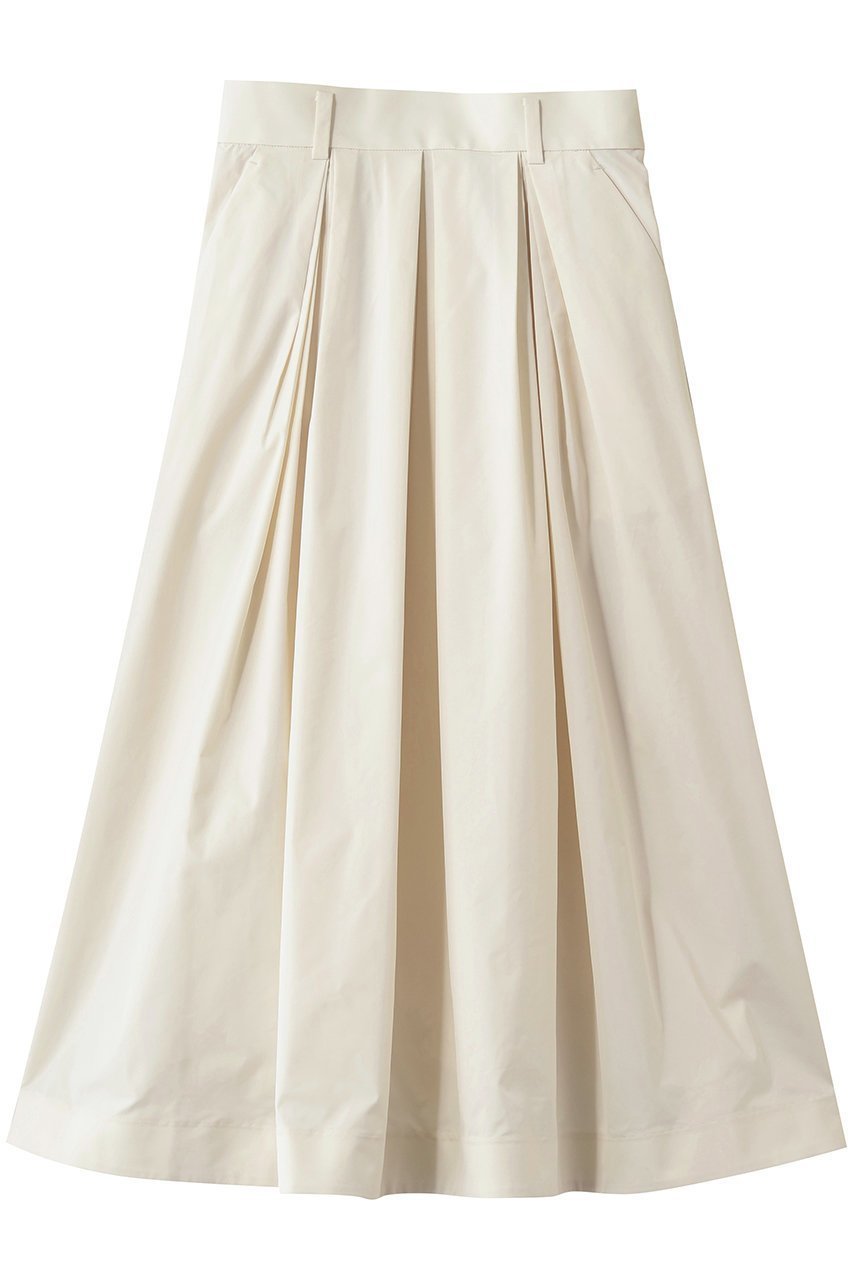 【ランバン オン ブルー/LANVIN en Bleu】のタフタタックフレアスカート インテリア・キッズ・メンズ・レディースファッション・服の通販 founy(ファニー) 　ファッション　Fashion　レディースファッション　Fashion for Women　スカート　Skirts　Aライン・フレアスカート　A-Line & Flared Skirts　ロングスカート　Long Skirts / Maxi & Midi Skirts　シンプル　Simple, Minimal　タフタ　Taffeta, Structured Fabric　フレア　Flare, Flared　ロング　Long, Long-Length　オフ|ID: prp329100004879436 ipo3291000000036894099