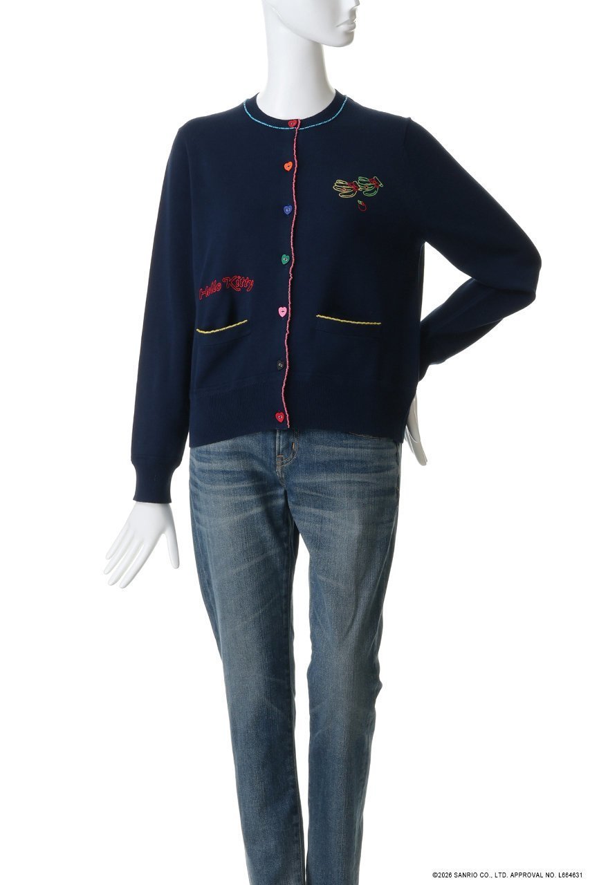 【ミュベール/MUVEIL】のサンリオキャラクターズコラボ ハローキティ カーディガン 人気、トレンドファッション・服の通販 founy(ファニー) 　ファッション　Fashion　レディースファッション　Fashion for Women　トップス・カットソー　Cut & Sew Tops　ニット　Knit Tops & Sweaters　カーディガン・羽織り　Layered Style Cardigans　なめらか　Smooth, Silky Texture　カーディガン　Cardigan, Knitwear　グログラン　Grosgrain, Grosgrain Ribbon　トレンド　Trend, Trending Now　ベーシック　Basic, Essential　other-2|ID: prp329100004879447 ipo3291000000036409475