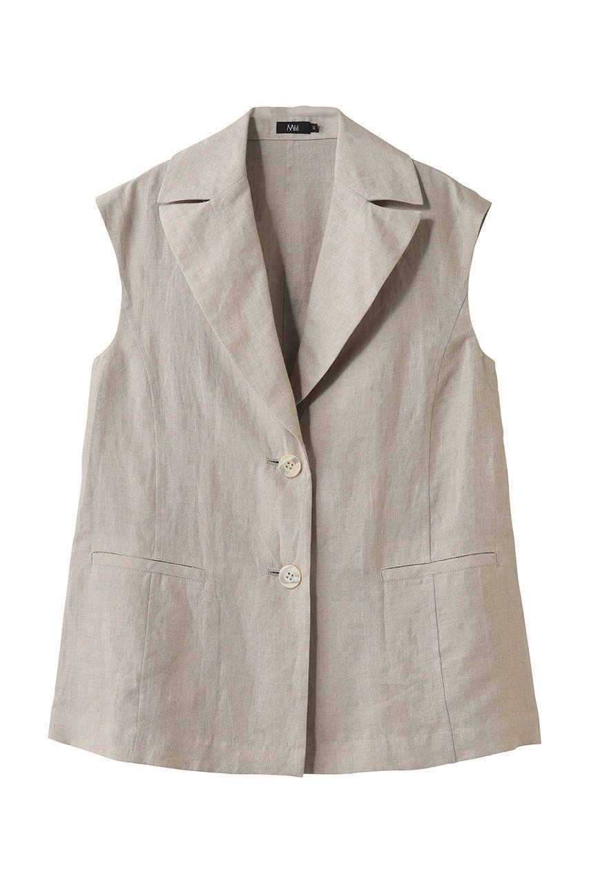 【エムフィル/M Fil】のベルギーリネン フレンチスリーブジレ インテリア・キッズ・メンズ・レディースファッション・服の通販 founy(ファウニー) 　ファッション　Fashion　レディースファッション　Fashion for Women　アウター　Coat / Outerwear Collection　レディースジャケット・軽アウター　Jackets　ウォッシャブル　Machine Washable　ジャケット　Jacket, Outerwear　スリーブ　Sleeve, Long Sleeve / Short Sleeve　フレンチ　French, French Style　ベスト　Vest, Waistcoat　リネン　Linen, Linen Fabric　エレガント 上品　Elegant　夏　Summer　新作・新入荷　New Arrivals / New In　薄ベージュ|ID: prp329100004879453 ipo3291000000037060048