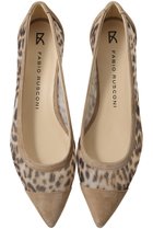 【ファビオ ルスコーニ/FABIO RUSCONI】のキャップトゥチュールフラットシューズ レオパード×ベージュ|ID: prp329100004879679 ipo3291000000036895702