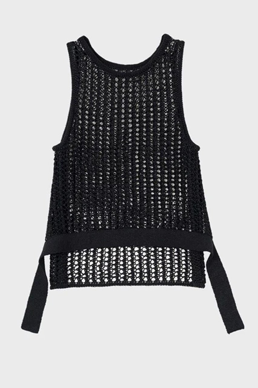 【スタニングルアー/STUNNING LURE】のバックロングクロシェタンク インテリア・キッズ・メンズ・レディースファッション・服の通販 founy(ファニー) 　ファッション　Fashion　レディースファッション　Fashion for Women　トップス・カットソー　Cut & Sew Tops　キャミソール&ノースリーブ　Camisoles & Sleeveless Tops　シャツ・ブラウス・オフィスカジュアル　Elegant Blouses & Button-Ups　ロングTシャツ・Tシャツ　Longline T-Shirts & Tees　カットソー・ベーシックTシャツ　Cut-and-Sewn Tops / Stretch Tees & Basics　インナー　Innerwear　キャミソール　Camisole, Spaghetti Strap Top　クロシェ　Crochet, Knitted Lace　シンプル　Simple, Minimal　ジャケット　Jacket, Outerwear　タンク　Tank Top, Sleeveless Top　フォルム　Silhouette, Form　ボトム　Bottoms, Lower Wear　リボン　Ribbon, Bow　エレガント 上品　Elegant　新作・新入荷　New Arrivals / New In　ブラック|ID: prp329100004879737 ipo3291000000036412268