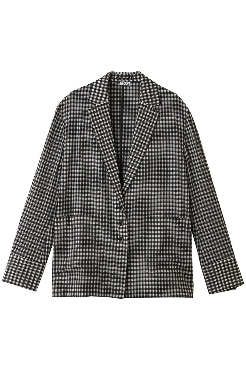 【ティアラ/Tiara】のギンガムチェックブラウスジャケット インテリア・キッズ・メンズ・レディースファッション・服の通販 founy(ファニー) 　ファッション　Fashion　レディースファッション　Fashion for Women　アウター　Coat / Outerwear Collection　レディースジャケット・軽アウター　Jackets　ガーリー　Girly, Feminine Style　ギンガム　Gingham, Gingham Fabric　シアー　Sheer, See-Through　ジャケット　Jacket, Outerwear　チェック　Check, Plaid, Tartan　エレガント 上品　Elegant　新作・新入荷　New Arrivals / New In　ホワイト×ブラック|ID: prp329100004879802 ipo3291000000036412699