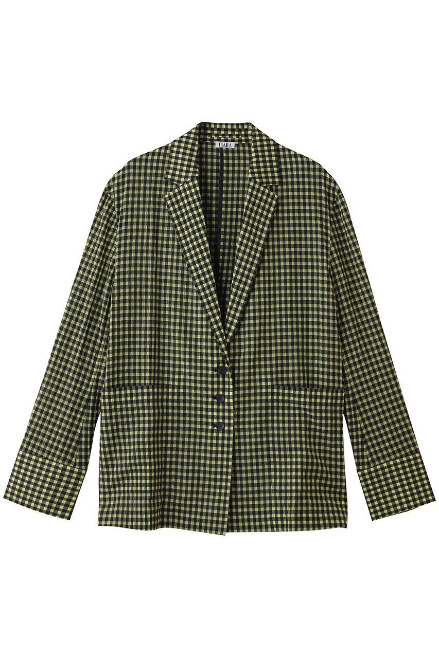 【ティアラ/Tiara】のギンガムチェックブラウスジャケット インテリア・キッズ・メンズ・レディースファッション・服の通販 founy(ファニー) 　ファッション　Fashion　レディースファッション　Fashion for Women　アウター　Coat / Outerwear Collection　レディースジャケット・軽アウター　Jackets　ガーリー　Girly, Feminine Style　ギンガム　Gingham, Gingham Fabric　シアー　Sheer, See-Through　ジャケット　Jacket, Outerwear　チェック　Check, Plaid, Tartan　エレガント 上品　Elegant　新作・新入荷　New Arrivals / New In　ネイビー×イエロー|ID: prp329100004879802 ipo3291000000036412701