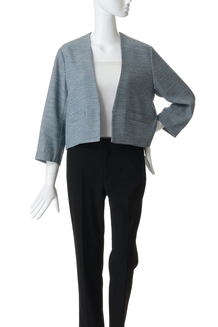 【ティアラ/Tiara】のノーカーラージャケット 人気、トレンドファッション・服の通販 founy(ファニー) 　ファッション　Fashion　レディースファッション　Fashion for Women　アウター　Coat / Outerwear Collection　レディースジャケット・軽アウター　Jackets　ショート　Short, Short Length　シンプル　Simple, Minimal　ジャケット　Jacket, Outerwear　パーティ　Party, Party Style　メランジ　Melange, Mixed Yarn　エレガント 上品　Elegant　新作・新入荷　New Arrivals / New In　other-7|ID: prp329100004879804 ipo3291000000036412724