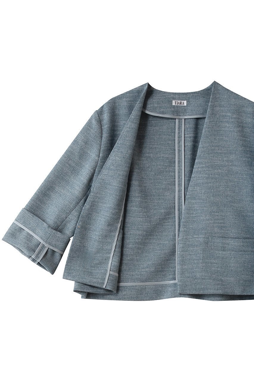 【ティアラ/Tiara】のノーカーラージャケット 大人の最旬トレンドファッション＆コーディネート founy(ファウニー) 　ファッション　Fashion　レディースファッション　Fashion for Women　アウター　Coat / Outerwear Collection　レディースジャケット・軽アウター　Jackets　ショート　Short, Short Length　シンプル　Simple, Minimal　ジャケット　Jacket, Outerwear　パーティ　Party, Party Style　メランジ　Melange, Mixed Yarn　エレガント 上品　Elegant　再入荷　Restock / Back in Stock　other-6|ID: prp329100004879804 ipo3291000000037239810