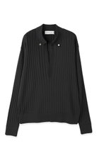 【クルニ/CULLNI】の【UNISEX】ワイド リブ スキッパー カラー ニットプルオーバー ブラック|ID: prp329100004879839 ipo3291000000036874492