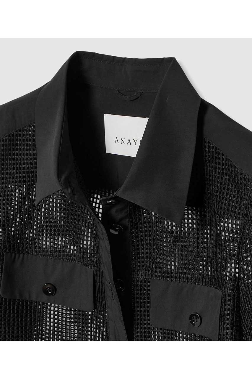 【アナイ/ANAYI】の【セットアップ対応商品】メッシュラッセル5分袖シャツブルゾン 人気、トレンドファッション・服の通販 founy(ファニー) 　ファッション　Fashion　レディースファッション　Fashion for Women　アウター　Coat / Outerwear Collection　レディースジャケット・軽アウター　Jackets　ブルゾンジャケット・スポーティアウター　Blouson Jackets　おすすめ　Recommended / Our Picks　コンビ　Combo, Combination Style　ジャケット　Jacket, Outerwear　スポーティ　Sporty, Casual Athletic　スリーブ　Sleeve, Long Sleeve / Short Sleeve　セットアップ　Set-Up, Coordinated Outfit　ハーフ　Half, Half-Length　ブルゾン　Blouson, Bomber Jacket　ポケット　Pocket, Pocket Detail　メッシュ　Mesh, Net Fabric　ラッセル　Raschel, Raschel Lace　新作・新入荷　New Arrivals / New In　other-3|ID: prp329100004879865 ipo3291000000036413119