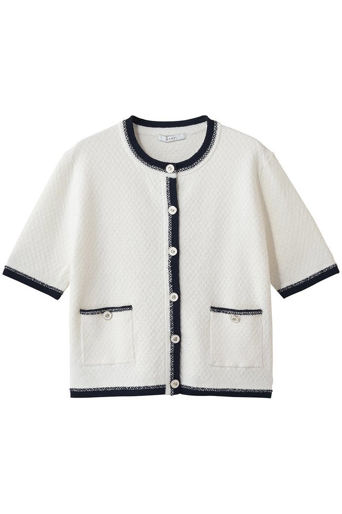 【アナイ/ANAYI】のバイカラー5分袖カーディガン インテリア・キッズ・メンズ・レディースファッション・服の通販 founy(ファウニー) https://founy.com/ ファッション Fashion レディースファッション Fashion for Women トップス・カットソー Cut & Sew Tops ニット Knit Tops & Sweaters カーディガン・羽織り Layered Style Cardigans おすすめ Recommended / Our Picks カーディガン Cardigan, Knitwear クラシカル Classical, Vintage-Inspired ジャケット Jacket, Outerwear エレガント 上品 Elegant 再入荷 Restock / Back in Stock |ID: prp329100004879867 ipo3291000000036413123
