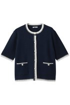 【アナイ/ANAYI】のバイカラー5分袖カーディガン ネイビー|ID: prp329100004879867 ipo3291000000036413127