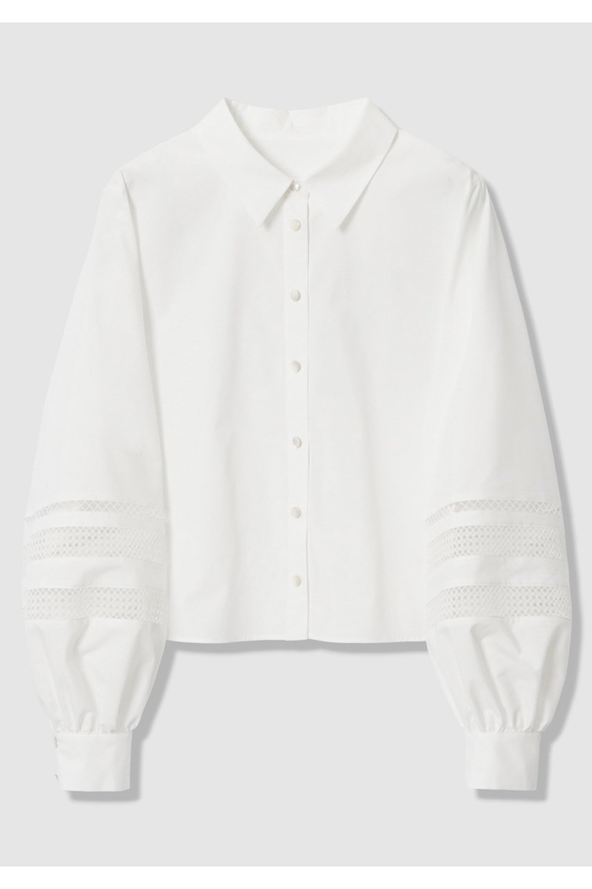 【アナイ/ANAYI】のブロードレース切り替えスリーブ ブラウス インテリア・キッズ・メンズ・レディースファッション・服の通販 founy(ファニー) 　ファッション　Fashion　レディースファッション　Fashion for Women　トップス・カットソー　Cut & Sew Tops　シャツ・ブラウス・オフィスカジュアル　Elegant Blouses & Button-Ups　おすすめ　Recommended / Our Picks　なめらか　Smooth, Silky Texture　スリーブ　Sleeve, Long Sleeve / Short Sleeve　フレア　Flare, Flared　ブロード　Broadcloth, Fine Cotton　メッシュ　Mesh, Net Fabric　レース　Lace, Lace Fabric　ロング　Long, Long-Length　ワイド　Wide, Wide Fit　新作・新入荷　New Arrivals / New In　ホワイト|ID: prp329100004879880 ipo3291000000036413204