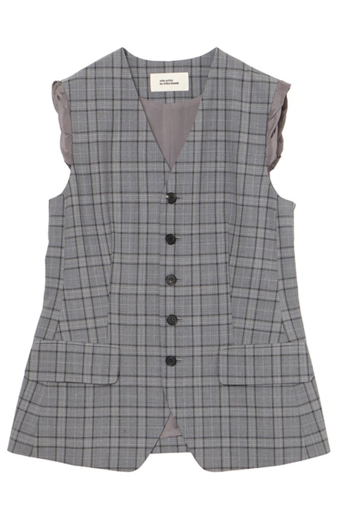 【ミラ ショーン バイ チカ キサダ/mila schon by chika kisada】のウールチェックベスト インテリア・キッズ・メンズ・レディースファッション・服の通販 founy(ファニー) https://founy.com/ ファッション Fashion レディースファッション Fashion for Women アウター Coat / Outerwear Collection レディースジャケット・軽アウター Jackets ジャケット Jacket, Outerwear セットアップ Set-Up, Coordinated Outfit チェック Check, Plaid, Tartan ノースリーブ Sleeveless, No-Sleeve ベスト Vest, Waistcoat 新作・新入荷 New Arrivals / New In |ID: prp329100004879892 ipo3291000000036413274