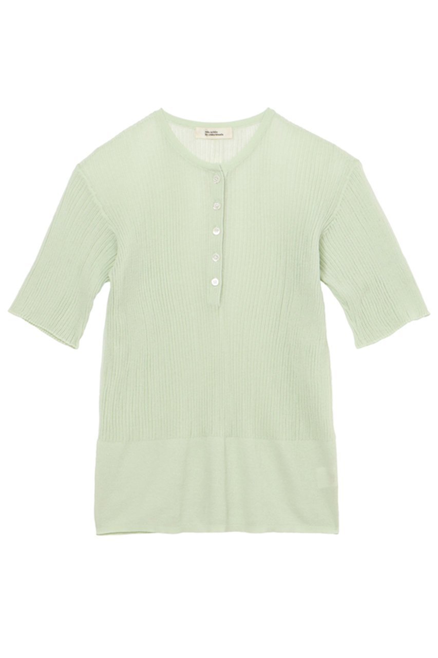 【ミラ ショーン バイ チカ キサダ/mila schon by chika kisada】のシアーリブヘンリーネックニット インテリア・キッズ・メンズ・レディースファッション・服の通販 founy(ファニー) 　ファッション　Fashion　レディースファッション　Fashion for Women　トップス・カットソー　Cut & Sew Tops　ニット　Knit Tops & Sweaters　カジュアルプルオーバー・ニットトップス　Pullovers & Knit Tops / Casual Pullovers　インナー　Innerwear　新作・新入荷　New Arrivals / New In　グリーン|ID: prp329100004879895 ipo3291000000036413309