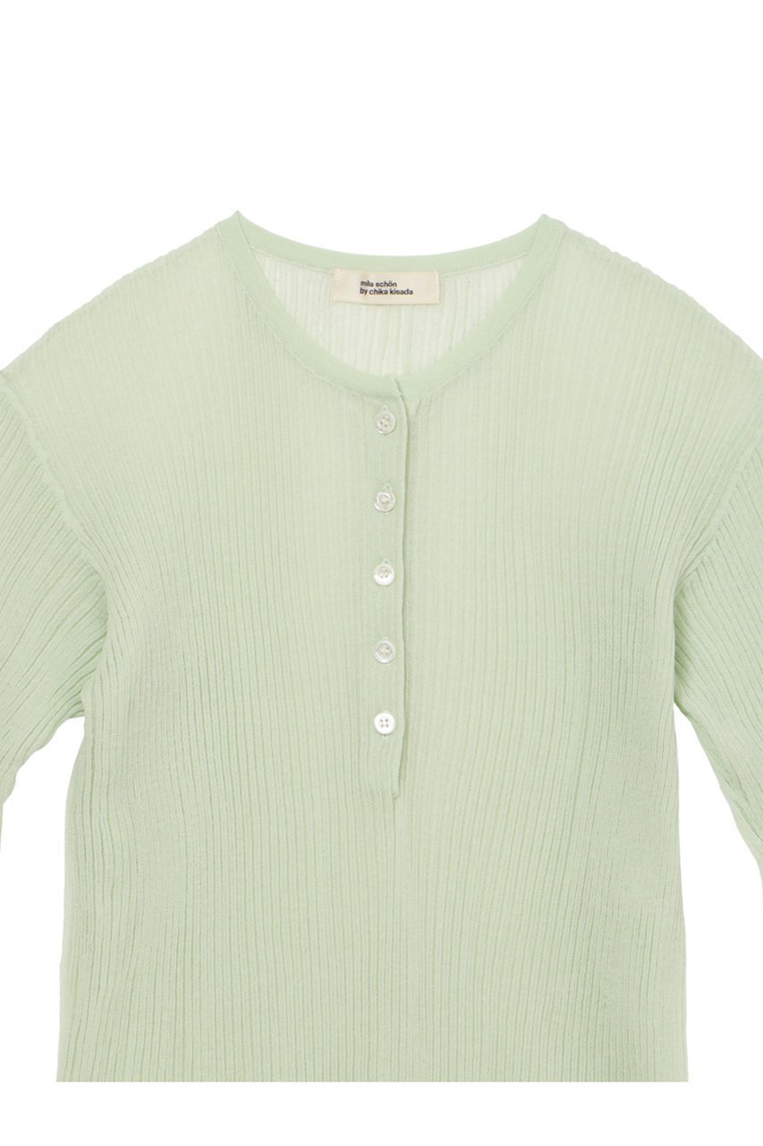 【ミラ ショーン バイ チカ キサダ/mila schon by chika kisada】のシアーリブヘンリーネックニット 人気、トレンドファッション・服の通販 founy(ファニー) 　ファッション　Fashion　レディースファッション　Fashion for Women　トップス・カットソー　Cut & Sew Tops　ニット　Knit Tops & Sweaters　カジュアルプルオーバー・ニットトップス　Pullovers & Knit Tops / Casual Pullovers　インナー　Innerwear　新作・新入荷　New Arrivals / New In　other-3|ID: prp329100004879895 ipo3291000000036413311