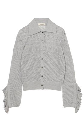 【ミラ ショーン バイ チカ キサダ/mila schon by chika kisada】のアイレットすかし編み襟付きカーディガン 人気、トレンドファッション・服の通販 founy(ファニー) ファッション Fashion レディースファッション Fashion for Women トップス・カットソー Cut & Sew Tops ニット Knit Tops & Sweaters カーディガン・羽織り Layered Style Cardigans アイレット Eyelet Lace カーディガン Cardigan, Knitwear シルク Silk, 100% Silk レース Lace, Lace Fabric 新作・新入荷 New Arrivals / New In |ID:prp329100004879903