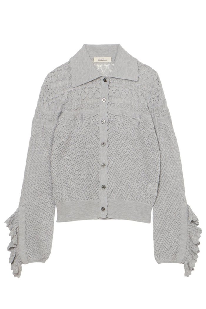 【ミラ ショーン バイ チカ キサダ/mila schon by chika kisada】のアイレットすかし編み襟付きカーディガン インテリア・キッズ・メンズ・レディースファッション・服の通販 founy(ファニー) https://founy.com/ ファッション Fashion レディースファッション Fashion for Women トップス・カットソー Cut & Sew Tops ニット Knit Tops & Sweaters カーディガン・羽織り Layered Style Cardigans アイレット Eyelet Lace カーディガン Cardigan, Knitwear シルク Silk, 100% Silk レース Lace, Lace Fabric 再入荷 Restock / Back in Stock |ID: prp329100004879903 ipo3291000000037240350