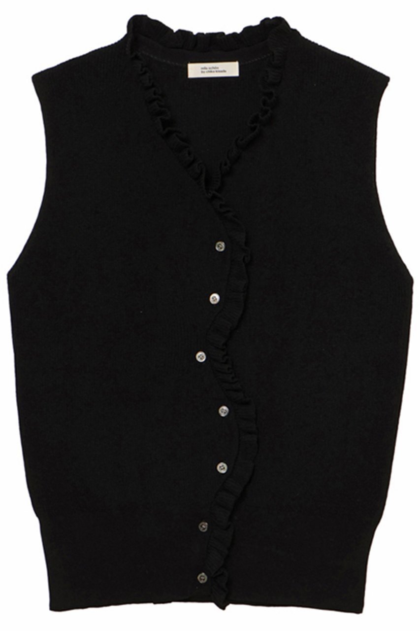 【ミラ ショーン バイ チカ キサダ/mila schon by chika kisada】のフリルリブニットベスト 人気、トレンドファッション・服の通販 founy(ファニー) 　ファッション　Fashion　レディースファッション　Fashion for Women　トップス・カットソー　Cut & Sew Tops　ニット　Knit Tops & Sweaters　ベスト&ジレ / 重ね着スタイル　Vests & Gilets　カジュアルプルオーバー・ニットトップス　Pullovers & Knit Tops / Casual Pullovers　アシンメトリー　Asymmetrical Style　トレンド　Trend, Trending Now　フリル　Frill, Ruffle　ベスト　Vest, Waistcoat　新作・新入荷　New Arrivals / New In　畦　Ribbed Knit　 other-1|ID: prp329100004879905 ipo3291000000036413368