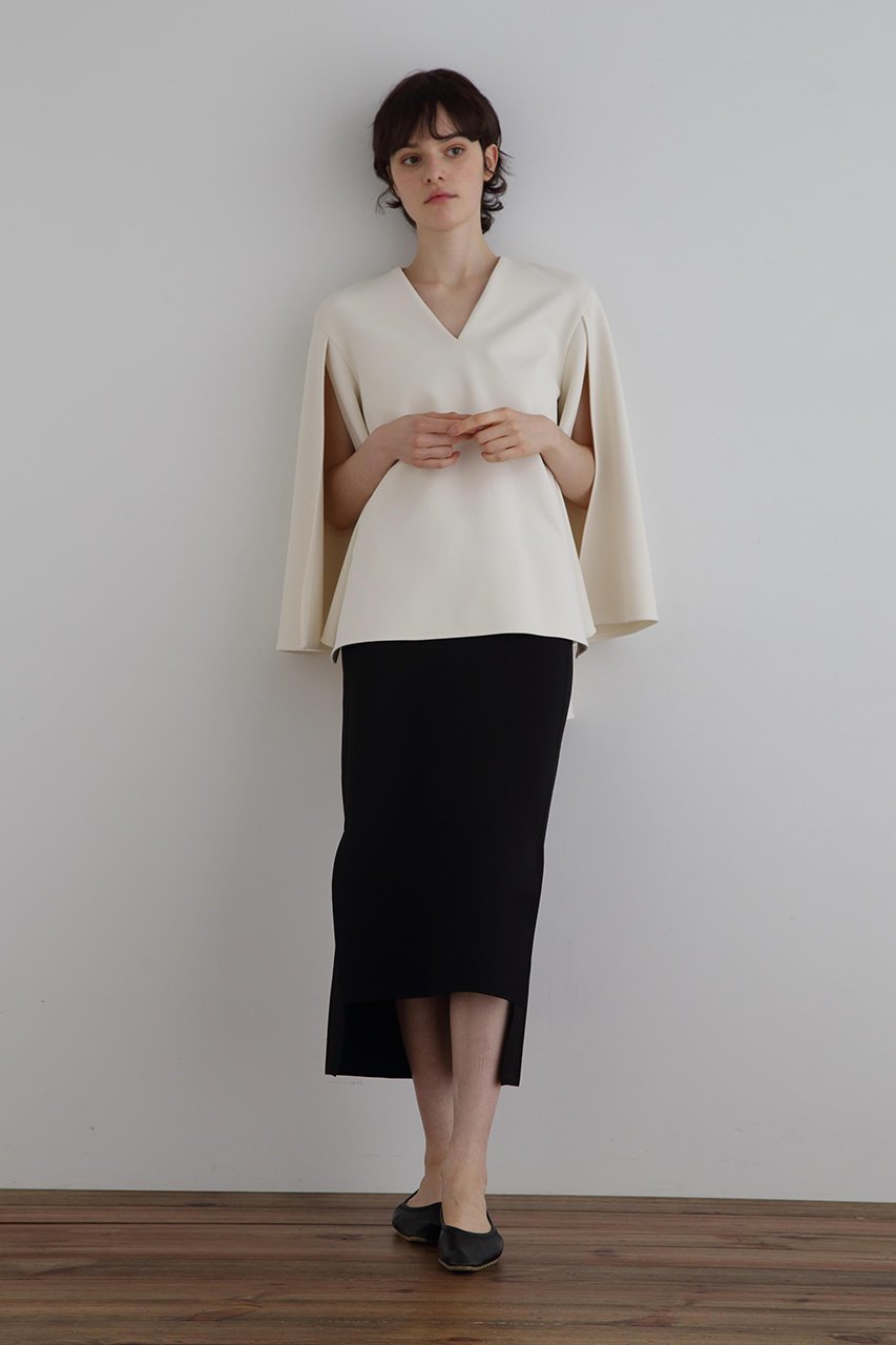 【ル フィル/LE PHIL】のハイストレッチダンボールブラウス 人気、トレンドファッション・服の通販 founy(ファニー) 　ファッション　Fashion　レディースファッション　Fashion for Women　トップス・カットソー　Cut & Sew Tops　シャツ・ブラウス・オフィスカジュアル　Elegant Blouses & Button-Ups　ショート　Short, Short Length　スリット　Slit, Slit Detail　スリーブ　Sleeve, Long Sleeve / Short Sleeve　ビッグ　Big, Oversized　フレア　Flare, Flared　再入荷　Restock / Back in Stock　other-3|ID: prp329100004879971 ipo3291000000036413775