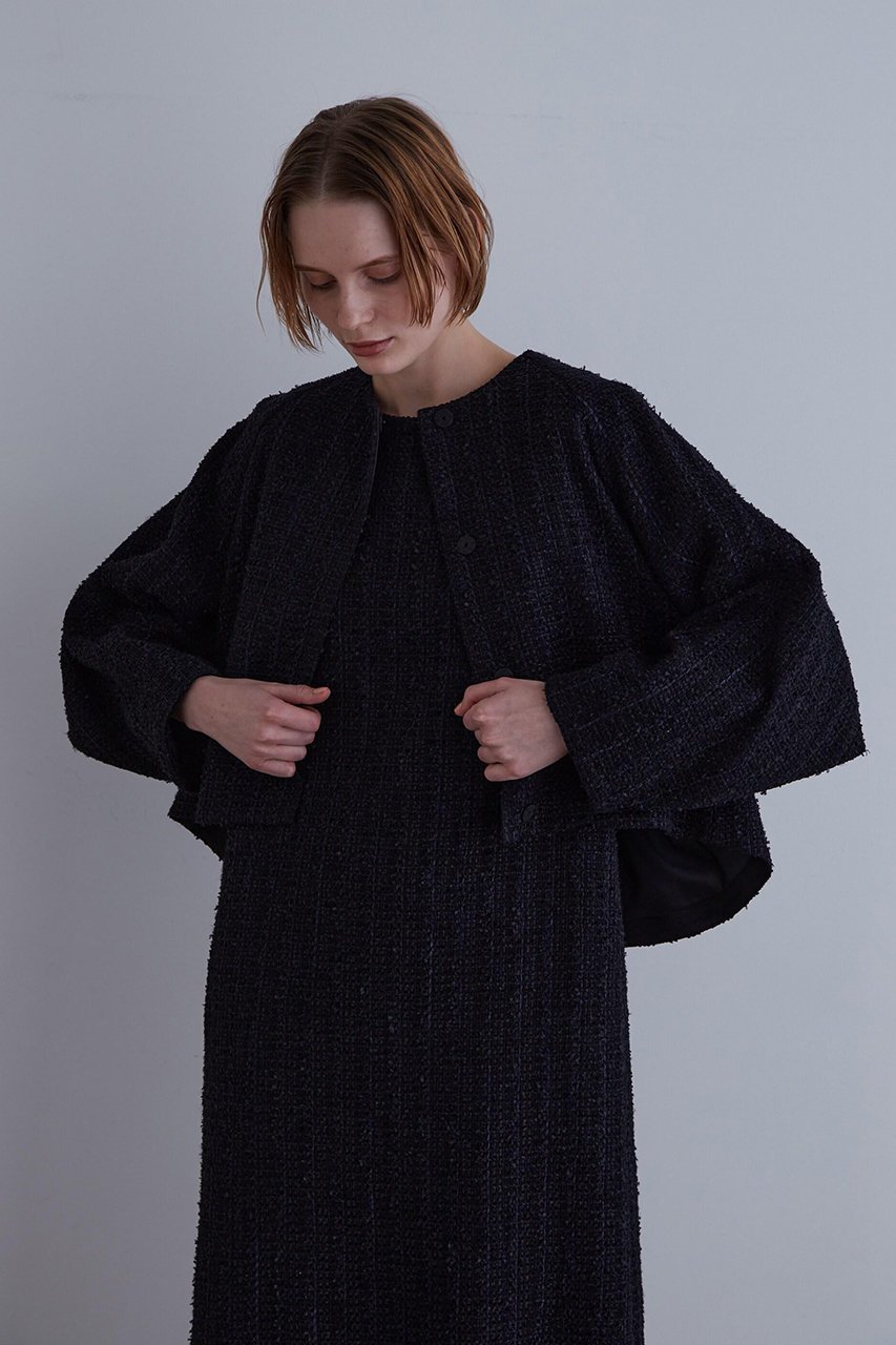 【ル フィル/LE PHIL】の《LE PHIL》モールツィードバックフレアジャケット インテリア・キッズ・メンズ・レディースファッション・服の通販 founy(ファニー) ファッション Fashion レディースファッション Fashion for Women アウター Coat / Outerwear Collection レディースジャケット・軽アウター Jackets コンパクト Compact, Small Size シンプル Simple, Minimal ジャケット Jacket, Outerwear スタンダード Standard, Basic ツイード Twill, Twill Weave ドレープ Drape, Draping Fabric バランス Balance, Style Balance フレア Flare, Flared ミックス Mix, Mixed Style ヨーク Yoke, Yoke Design 新作・新入荷 New Arrivals / New In ネイビー|ID: prp329100004879983 ipo3291000000036413850