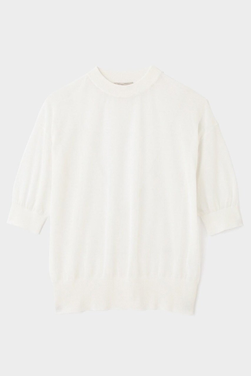 【ル フィル/LE PHIL】の《LE PHIL》ハーフスリーブシアーニット 人気、トレンドファッション・服の通販 founy(ファニー) 　ファッション　Fashion　レディースファッション　Fashion for Women　トップス・カットソー　Cut & Sew Tops　ニット　Knit Tops & Sweaters　カジュアルプルオーバー・ニットトップス　Pullovers & Knit Tops / Casual Pullovers　インナー　Innerwear　シアー　Sheer, See-Through　スタンダード　Standard, Basic　エレガント 上品　Elegant　新作・新入荷　New Arrivals / New In　other-2|ID: prp329100004880003 ipo3291000000036413983