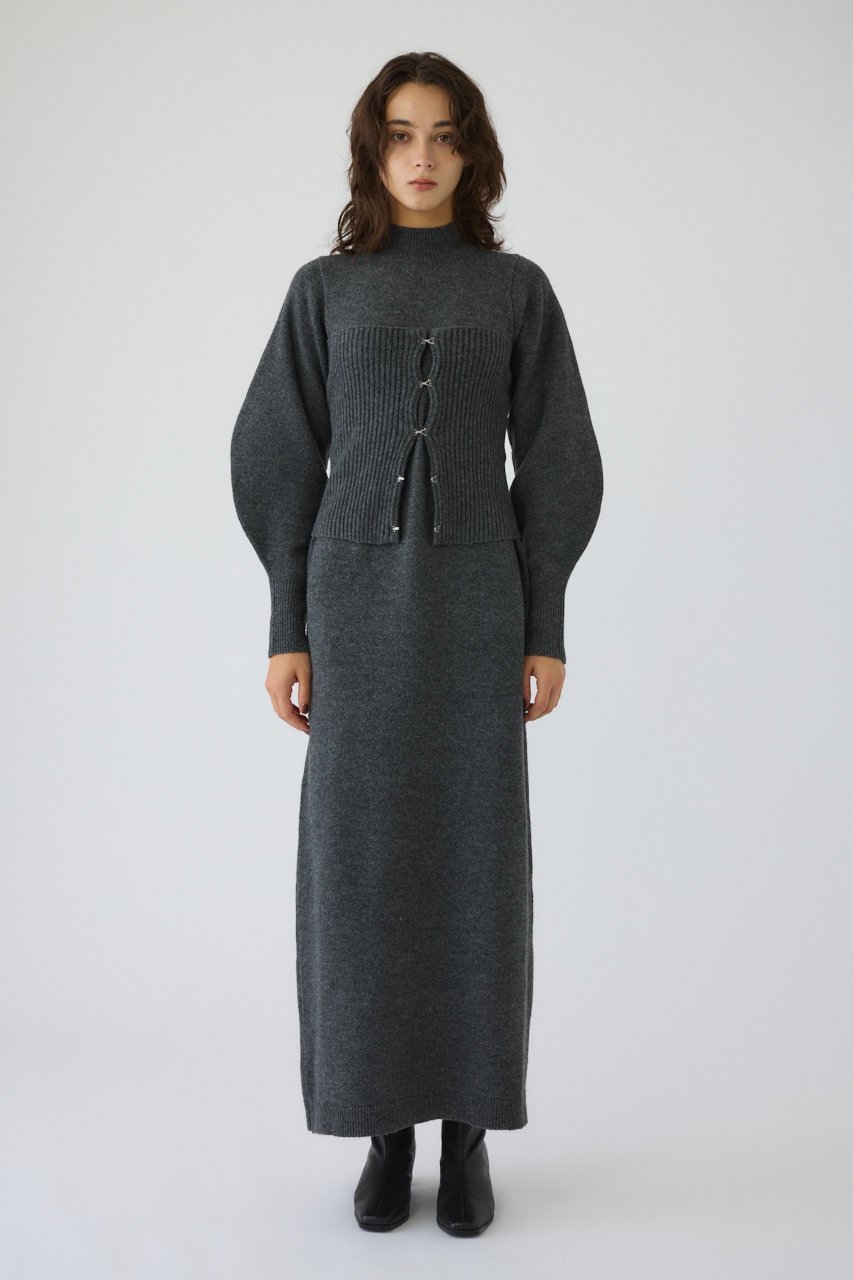 【リムアーク/RIM.ARK】のSetting knit dress/ニットドレス 人気、トレンドファッション・服の通販 founy(ファニー) 　ファッション　Fashion　レディースファッション　Fashion for Women　ワンピース　Dresses　フォーマル・パーティードレス・結婚式用ドレス　Elegant & Casual Dresses　チュニック　Tunic Tops & Dresses　ショート　Short, Short Length　シンプル　Simple, Minimal　チュニック　Tunic, Long Top　ドレス　Dress, One-Piece　ビスチェ　Bustier, Corset Top　フィット　Fit, Slim Fit　ロング　Long, Long-Length　冬　Winter / This Winter　other-2|ID: prp329100004880030 ipo3291000000036414246
