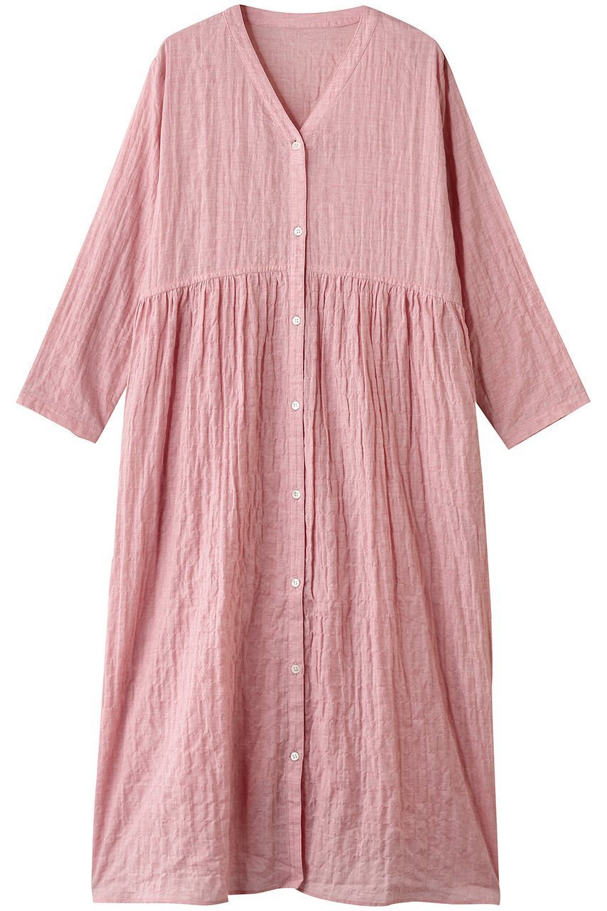 【ナナデコール/nanadecor】のコスモスVネックワンピース インテリア・キッズ・メンズ・レディースファッション・服の通販 founy(ファニー) 　ファッション　Fashion　レディースファッション　Fashion for Women　ワンピース　Dresses　チュニック　Tunic Tops & Dresses　スリーブ　Sleeve, Long Sleeve / Short Sleeve　チュニック　Tunic, Long Top　フロント　Front, Front Design　ロング　Long, Long-Length　ピンク|ID: prp329100004880035 ipo3291000000036414283