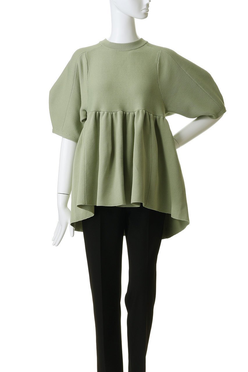【クラネ/CLANE】のPEPLUM HALF SLEEVE KNIT TOPS ニット/セーター 人気、トレンドファッション・服の通販 founy(ファニー) 　ファッション　Fashion　レディースファッション　Fashion for Women　トップス・カットソー　Cut & Sew Tops　ニット　Knit Tops & Sweaters　カジュアルプルオーバー・ニットトップス　Pullovers & Knit Tops / Casual Pullovers　スリーブ　Sleeve, Long Sleeve / Short Sleeve　セーター　Sweater, Knitwear　フレア　Flare, Flared　ペプラム　Peplum, Flared Hem　新作・新入荷　New Arrivals / New In　other-2|ID: prp329100004880042 ipo3291000000036414334