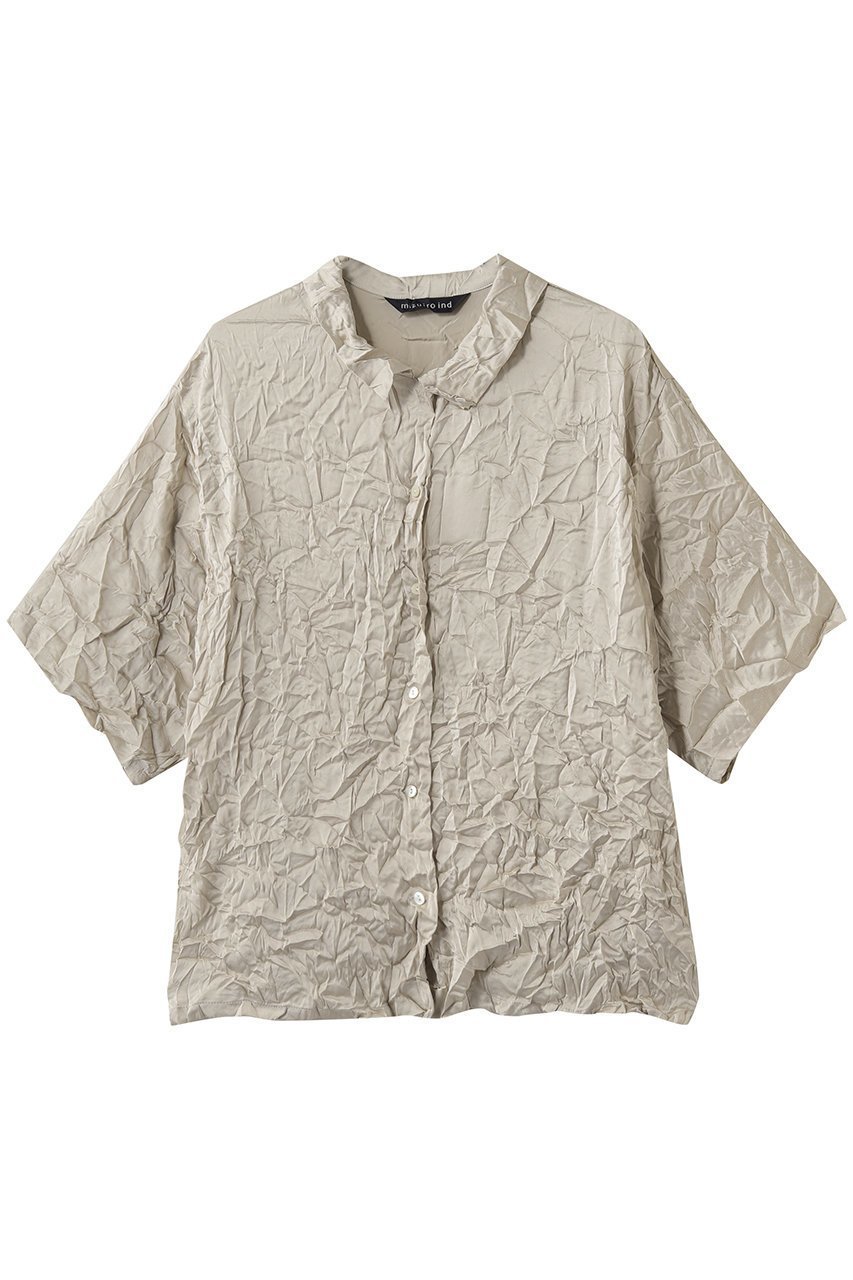 【ミズイロ インド/mizuiro ind】のwasher half slv shirt シャツ インテリア・キッズ・メンズ・レディースファッション・服の通販 founy(ファニー) 　ファッション　Fashion　レディースファッション　Fashion for Women　トップス・カットソー　Cut & Sew Tops　シャツ・ブラウス・オフィスカジュアル　Elegant Blouses & Button-Ups　おすすめ　Recommended / Our Picks　ショート　Short, Short Length　スリーブ　Sleeve, Long Sleeve / Short Sleeve　タンク　Tank Top, Sleeveless Top　ワッシャー　Washer, Crinkled Finish　エレガント 上品　Elegant　新作・新入荷　New Arrivals / New In　s.beige|ID: prp329100004880043 ipo3291000000036414339