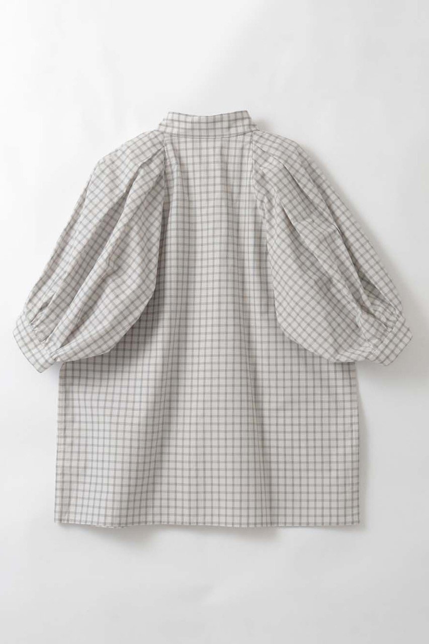 【ハー/HER.】のショルダータックチェックブラウス 人気、トレンドファッション・服の通販 founy(ファニー) 　ファッション　Fashion　レディースファッション　Fashion for Women　トップス・カットソー　Cut & Sew Tops　シャツ・ブラウス・オフィスカジュアル　Elegant Blouses & Button-Ups　ショート　Short, Short Length　シンプル　Simple, Minimal　スリーブ　Sleeve, Long Sleeve / Short Sleeve　ダウン　Down, Puffer　チェック　Check, Plaid, Tartan　デニム　Denim, Jeans Material　モノトーン　Monotone, Black and White　夏　Summer　新作・新入荷　New Arrivals / New In　other-2|ID: prp329100004880049 ipo3291000000036414393