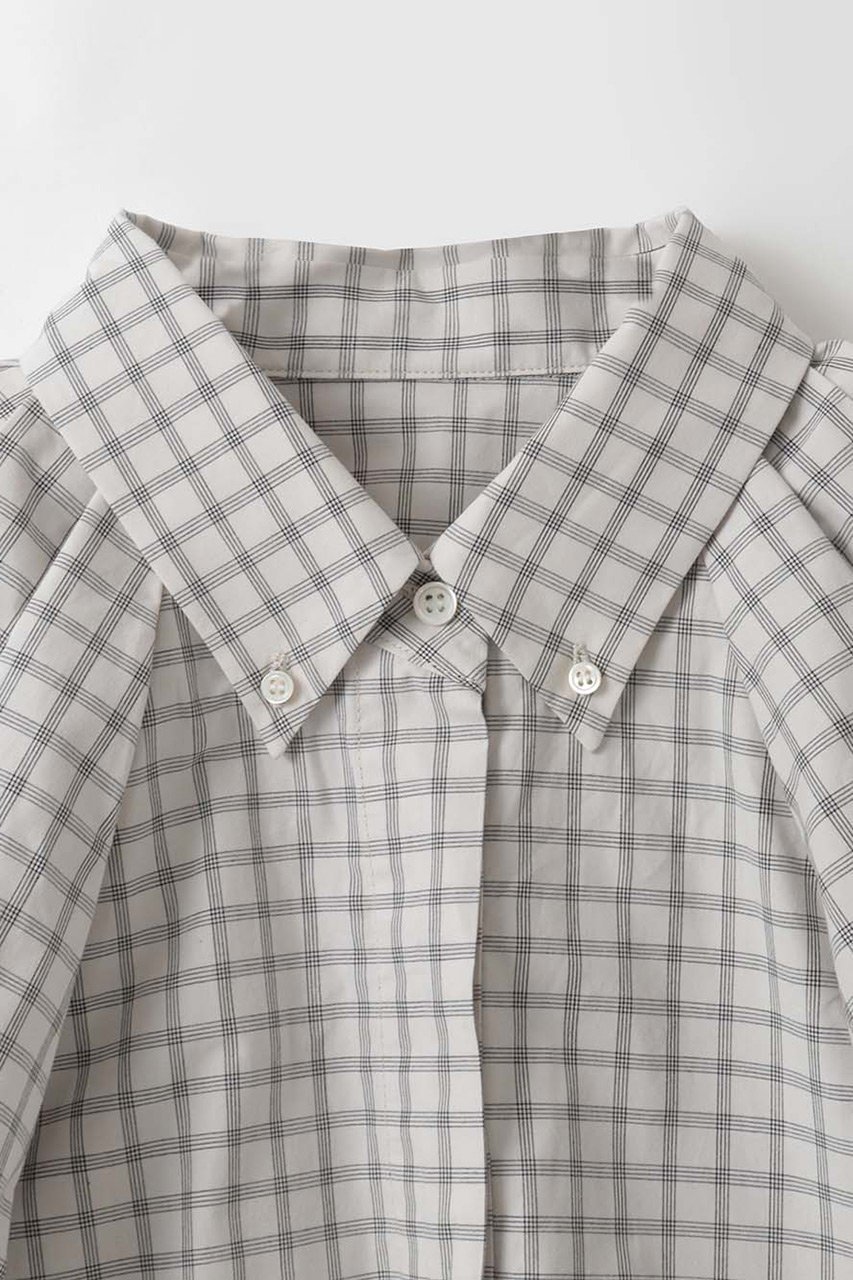 【ハー/HER.】のショルダータックチェックブラウス 人気、トレンドファッション・服の通販 founy(ファニー) 　ファッション　Fashion　レディースファッション　Fashion for Women　トップス・カットソー　Cut & Sew Tops　シャツ・ブラウス・オフィスカジュアル　Elegant Blouses & Button-Ups　ショート　Short, Short Length　シンプル　Simple, Minimal　スリーブ　Sleeve, Long Sleeve / Short Sleeve　ダウン　Down, Puffer　チェック　Check, Plaid, Tartan　デニム　Denim, Jeans Material　モノトーン　Monotone, Black and White　夏　Summer　新作・新入荷　New Arrivals / New In　other-3|ID: prp329100004880049 ipo3291000000036414394