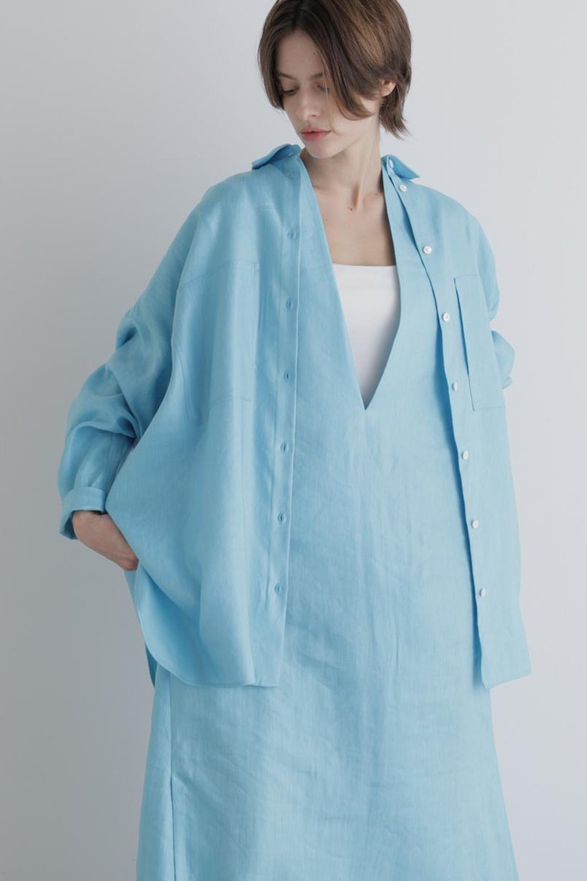 【ル フィル/LE PHIL】のキュプラリネンブラウス 人気、トレンドファッション・服の通販 founy(ファニー) 　ファッション　Fashion　レディースファッション　Fashion for Women　トップス・カットソー　Cut & Sew Tops　シャツ・ブラウス・オフィスカジュアル　Elegant Blouses & Button-Ups　キュプラ　Cupro, Eco Fabric　シンプル　Simple, Minimal　スタンダード　Standard, Basic　スリーブ　Sleeve, Long Sleeve / Short Sleeve　ネップ　Nepp, Slub Yarn　フロント　Front, Front Design　ポケット　Pocket, Pocket Detail　ヨーク　Yoke, Yoke Design　ロング　Long, Long-Length　エレガント 上品　Elegant　新作・新入荷　New Arrivals / New In　other-4|ID: prp329100004880058 ipo3291000000036414457