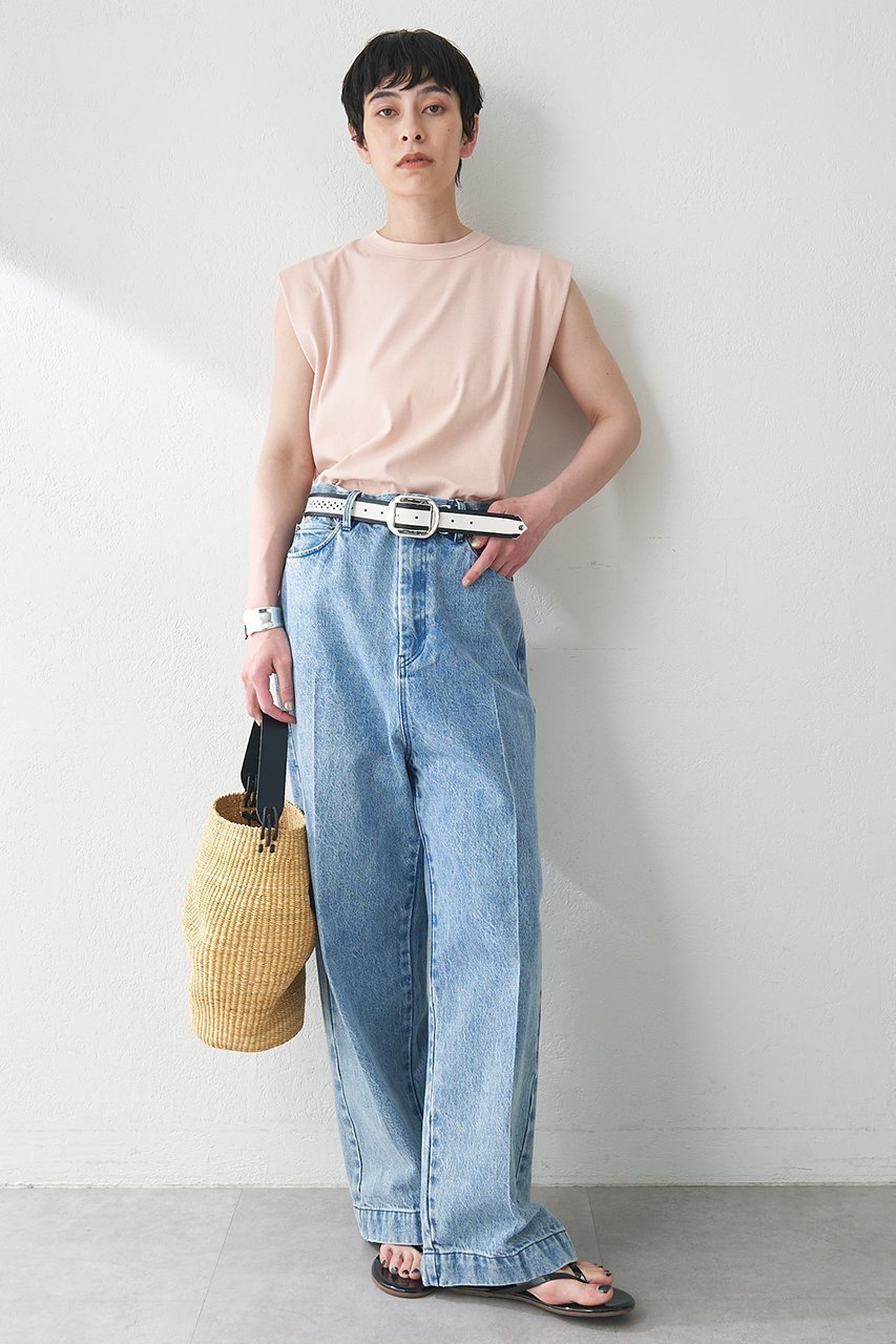 【ウィムガゼット/Whim Gazette】のセンタープレスデニムパンツ 人気、トレンドファッション・服の通販 founy(ファニー) 　ファッション　Fashion　レディースファッション　Fashion for Women　パンツ　Pants & Trousers　デニムパンツ・ジーンズ・美脚デニム　Denim Jeans & Pants　スタイリッシュ　Stylish, Fashionable　センター　Center, Center Line　デニム　Denim, Jeans Material　ハイライズ　High Rise, High Waist　ブリーチ　Bleach, Washed Finish　ワイド　Wide, Wide Fit　ヴィンテージ　Vintage Style　other-5|ID: prp329100004880859 ipo3291000000036430241