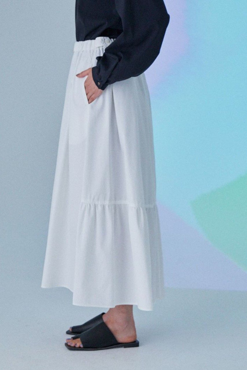 【レリル/lelill】のハイテクタイプライターSK 人気、トレンドファッション・服の通販 founy(ファニー) 　ファッション　Fashion　レディースファッション　Fashion for Women　スカート　Skirts　おすすめ　Recommended / Our Picks　タイプライター　Typewriter Fabric, Crisp Cotton　ティアードスカート　Tiered Skirt, Flounced Skirt　フレア　Flare, Flared　夏　Summer　other-8|ID: prp329100004880883 ipo3291000000036430435