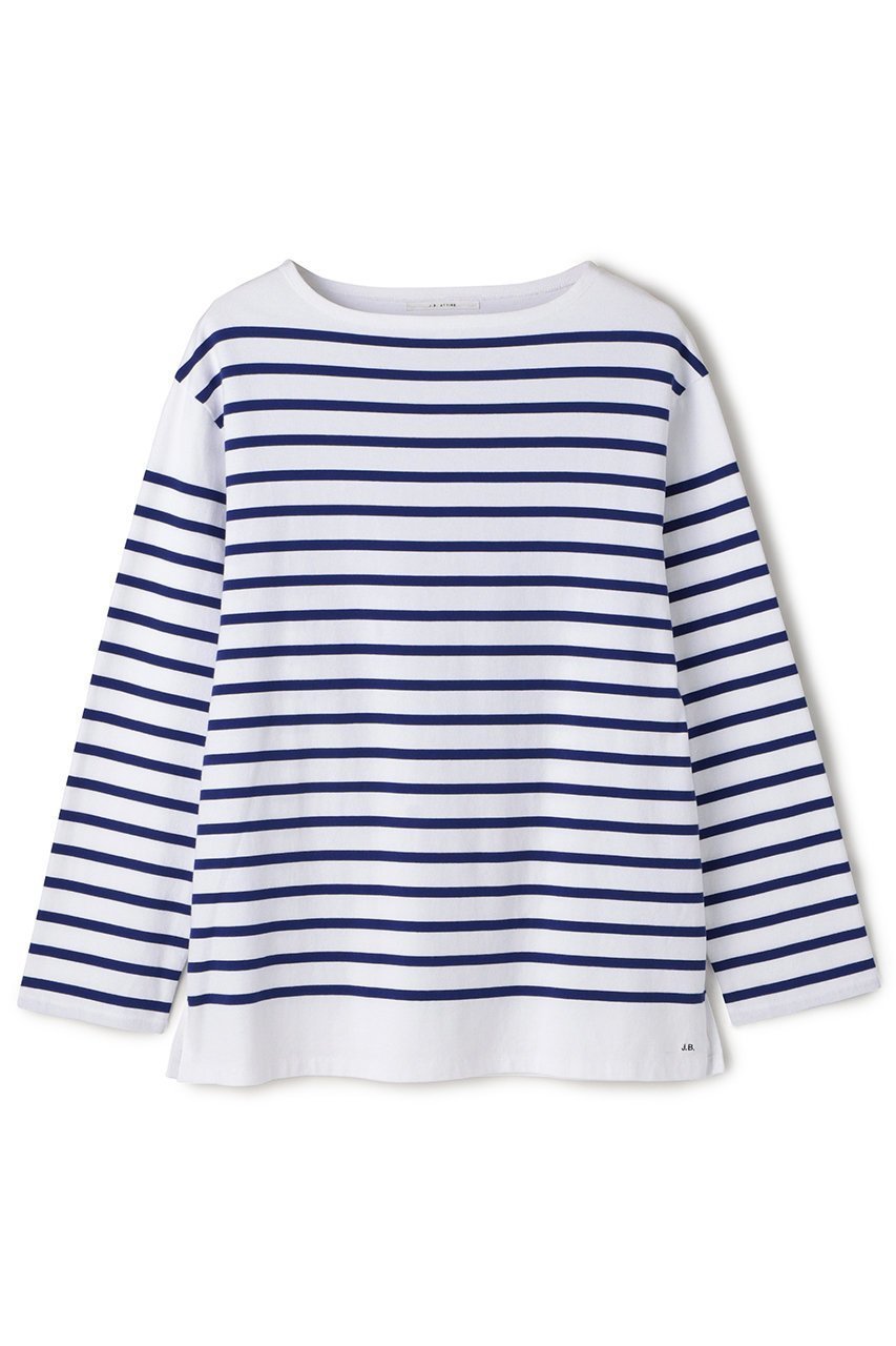 【ジェービーアタイア/J.B. ATTIRE】のCHAMB RY BASQUE SHIRT インテリア・キッズ・メンズ・レディースファッション・服の通販 founy(ファニー) 　ファッション　Fashion　レディースファッション　Fashion for Women　トップス・カットソー　Cut & Sew Tops　シャツ・ブラウス・オフィスカジュアル　Elegant Blouses & Button-Ups　ロングTシャツ・Tシャツ　Longline T-Shirts & Tees　カットソー・ベーシックTシャツ　Cut-and-Sewn Tops / Stretch Tees & Basics　スリーブ　Sleeve, Long Sleeve / Short Sleeve　バスク　Basque, Basque Style　バランス　Balance, Style Balance　ボーダー　Border, Stripe　ロング　Long, Long-Length　WHITE×BLUE|ID: prp329100004880915 ipo3291000000036430814