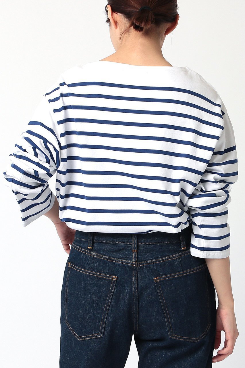 【ジェービーアタイア/J.B. ATTIRE】のCHAMB RY BASQUE SHIRT 人気、トレンドファッション・服の通販 founy(ファニー) 　ファッション　Fashion　レディースファッション　Fashion for Women　トップス・カットソー　Cut & Sew Tops　シャツ・ブラウス・オフィスカジュアル　Elegant Blouses & Button-Ups　ロングTシャツ・Tシャツ　Longline T-Shirts & Tees　カットソー・ベーシックTシャツ　Cut-and-Sewn Tops / Stretch Tees & Basics　スリーブ　Sleeve, Long Sleeve / Short Sleeve　バスク　Basque, Basque Style　バランス　Balance, Style Balance　ボーダー　Border, Stripe　ロング　Long, Long-Length　other-5|ID: prp329100004880915 ipo3291000000036430818