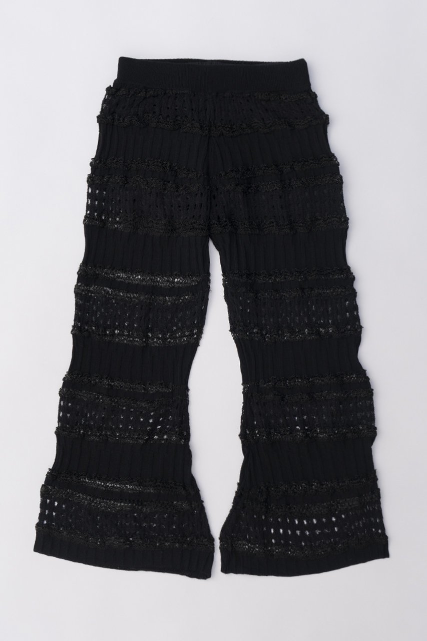 【プランク プロジェクト/PRANK PROJECT】のブークレレースニットパンツ / Boucle Lace Knit Pants インテリア・キッズ・メンズ・レディースファッション・服の通販 founy(ファウニー) 　ファッション　Fashion　レディースファッション　Fashion for Women　パンツ　Pants & Trousers　おすすめ　Recommended / Our Picks　カットソー　Cut and Sewn Top　セットアップ　Set-Up, Coordinated Outfit　チュニック　Tunic, Long Top　ミックス　Mix, Mixed Style　レース　Lace, Lace Fabric　夏　Summer　BLK(ブラック)|ID: prp329100004880996 ipo3291000000036864490