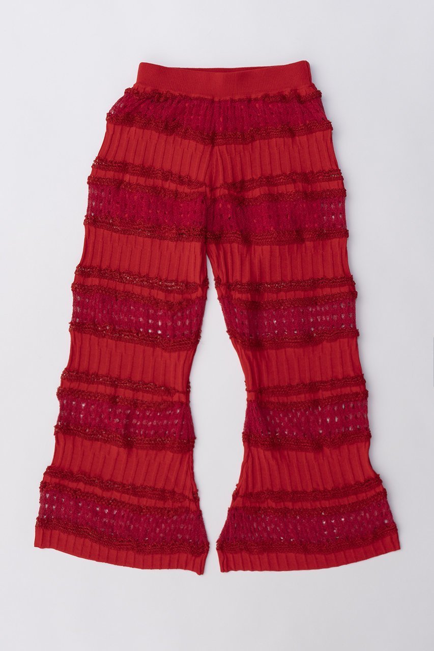 【プランク プロジェクト/PRANK PROJECT】のブークレレースニットパンツ / Boucle Lace Knit Pants インテリア・キッズ・メンズ・レディースファッション・服の通販 founy(ファウニー) 　ファッション　Fashion　レディースファッション　Fashion for Women　パンツ　Pants & Trousers　おすすめ　Recommended / Our Picks　カットソー　Cut and Sewn Top　セットアップ　Set-Up, Coordinated Outfit　チュニック　Tunic, Long Top　ミックス　Mix, Mixed Style　レース　Lace, Lace Fabric　夏　Summer　RED(レッド)|ID: prp329100004880996 ipo3291000000036864492