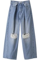 【ウィムガゼット/Whim Gazette】の【THE PAUSE】タックデニムパンツ 人気、トレンドファッション・服の通販 founy(ファニー) ファッション Fashion レディースファッション Fashion for Women パンツ Pants & Trousers デニムパンツ・ジーンズ・美脚デニム Denim Jeans & Pants ダウン Down, Puffer ダメージ Distressed, Destroyed デニム Denim, Jeans Material ワイド Wide, Wide Fit thumbnail ブルー|ID: prp329100004881010 ipo3291000000036431587