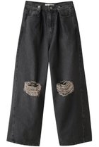 【ウィムガゼット/Whim Gazette】の【THE PAUSE】タックデニムパンツ 人気、トレンドファッション・服の通販 founy(ファニー) ファッション Fashion レディースファッション Fashion for Women パンツ Pants & Trousers デニムパンツ・ジーンズ・美脚デニム Denim Jeans & Pants ダウン Down, Puffer ダメージ Distressed, Destroyed デニム Denim, Jeans Material ワイド Wide, Wide Fit thumbnail ブラック|ID: prp329100004881010 ipo3291000000036431588