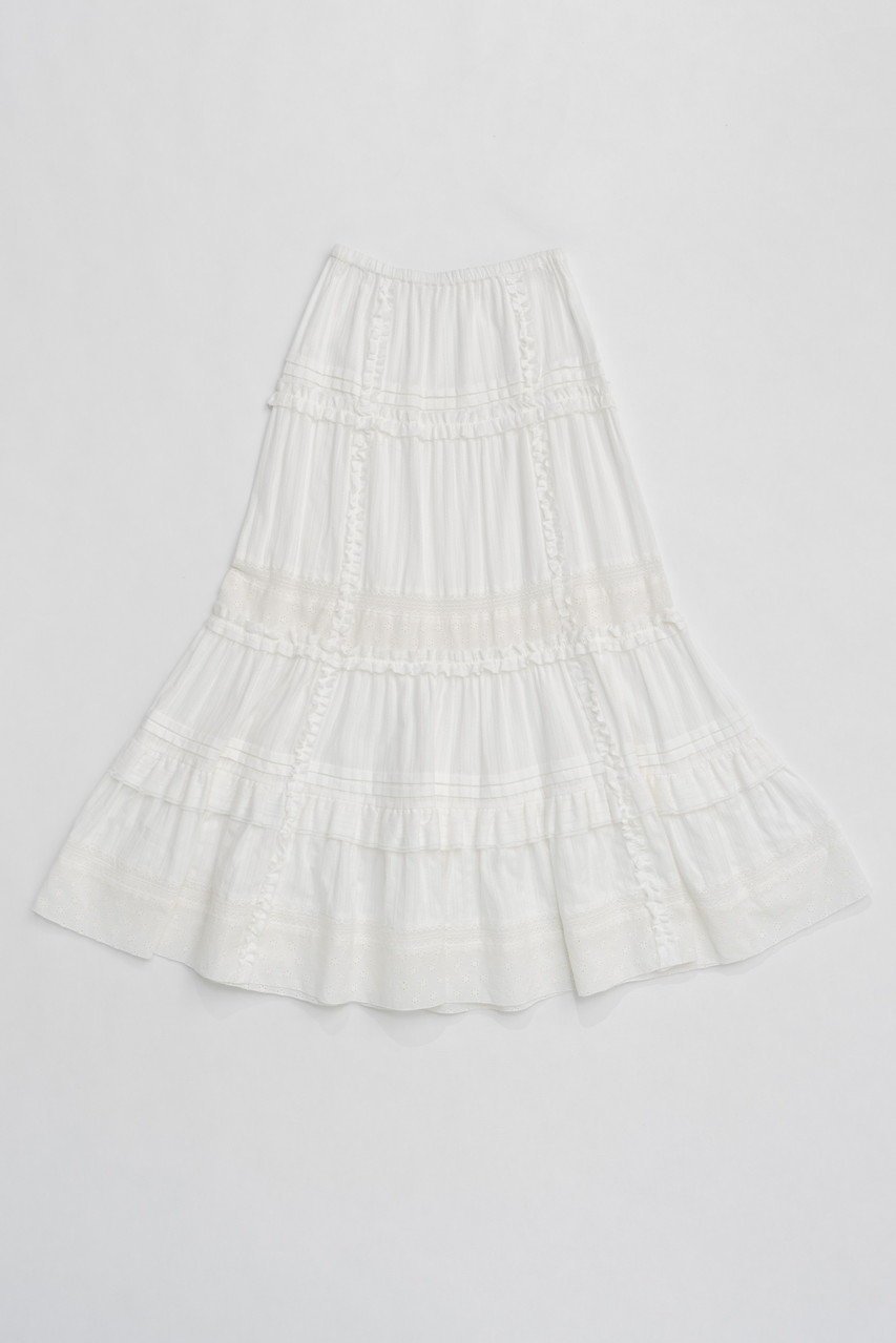 【プランク プロジェクト/PRANK PROJECT】のコットンレースマキシスカート / Cotton Lace Maxi Skirt インテリア・キッズ・メンズ・レディースファッション・服の通販 founy(ファニー) ファッション Fashion レディースファッション Fashion for Women スカート Skirts ロングスカート Long Skirts / Maxi & Midi Skirts シューズ Shoes, Footwear ジャケット Jacket, Outerwear セットアップ Set-Up, Coordinated Outfit フリル Frill, Ruffle マキシ Maxi, Full Length レース Lace, Lace Fabric ロング Long, Long-Length 今季 This Season, Current Season WHT(ホワイト)|ID: prp329100004881066 ipo3291000000036432323