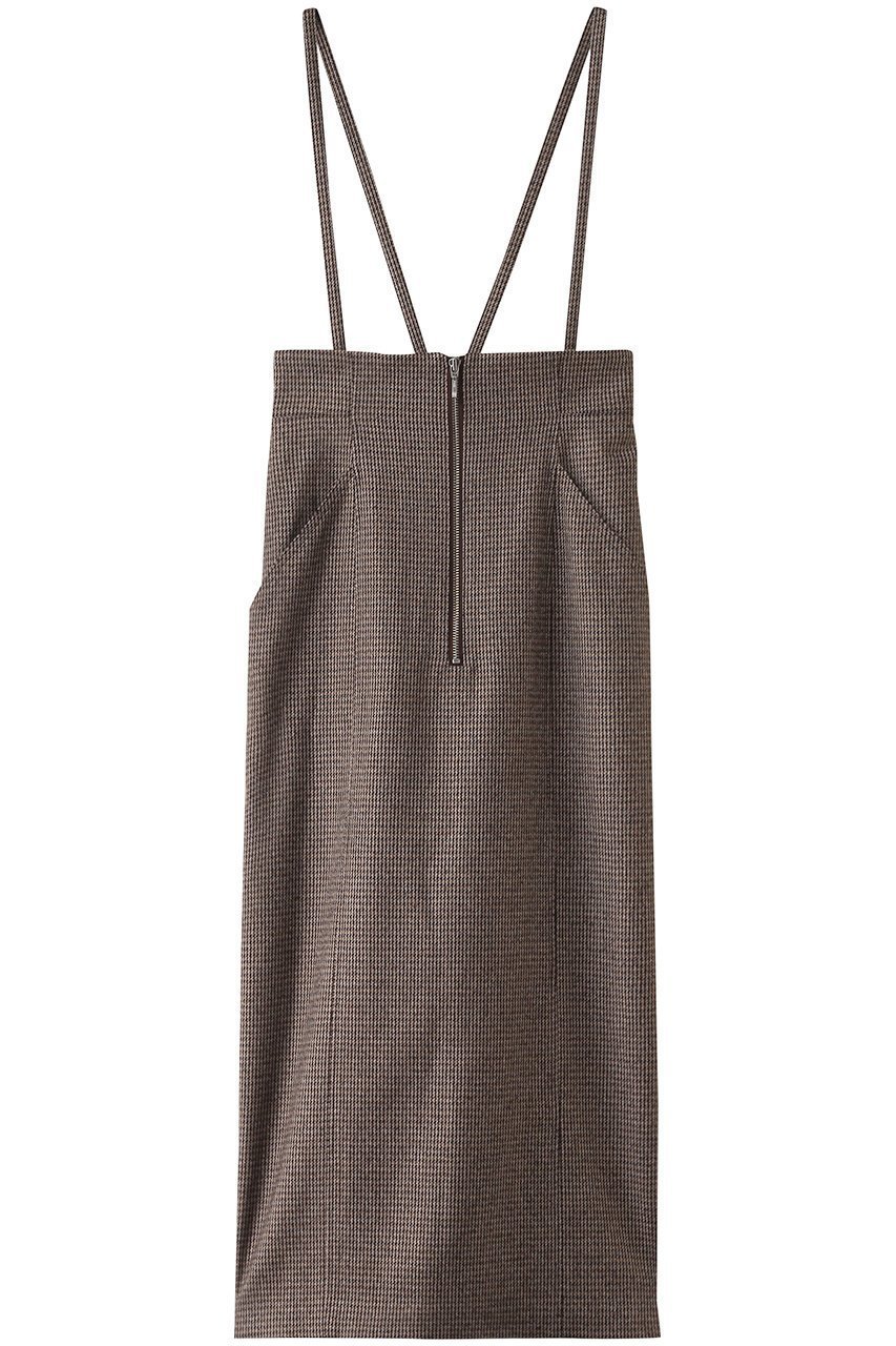 【アルアバイル/allureville】のガンクラブチェックジップスカート インテリア・キッズ・メンズ・レディースファッション・服の通販 founy(ファウニー) 　ファッション　Fashion　レディースファッション　Fashion for Women　スカート　Skirts　ロングスカート　Long Skirts / Maxi & Midi Skirts　サスペンダー　Suspenders, Braces　ジップ　Zip, Zipper　タイトスカート　Pencil Skirt, Tight Skirt　チェック　Check, Plaid, Tartan　フィット　Fit, Slim Fit　フロント　Front, Front Design　ロング　Long, Long-Length　ブラウン|ID: prp329100004881082 ipo3291000000036831586