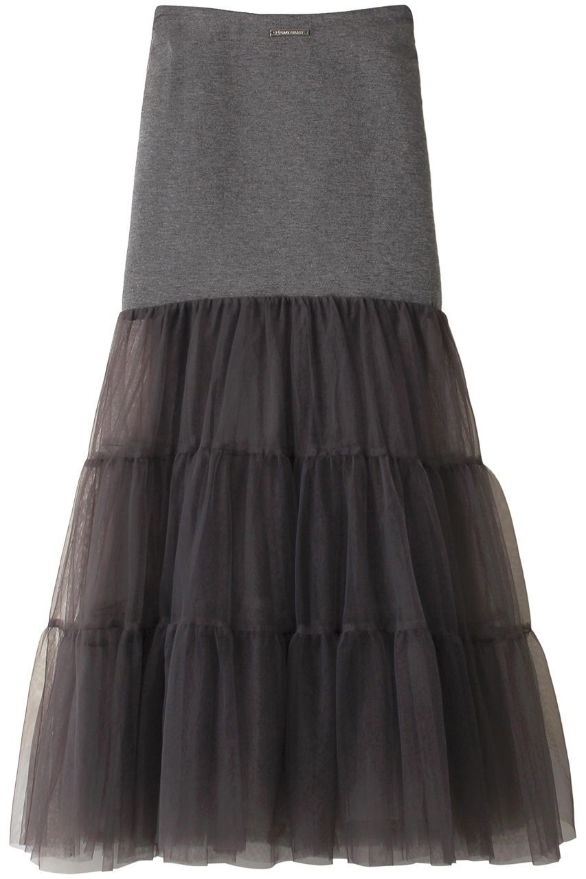 【プランク プロジェクト/PRANK PROJECT】のチュールドッキングボリュームスカート / Tulle Docking Volume Skirt インテリア・キッズ・メンズ・レディースファッション・服の通販 founy(ファウニー) 　ファッション　Fashion　レディースファッション　Fashion for Women　スカート　Skirts　ロングスカート　Long Skirts / Maxi & Midi Skirts　ストレッチ　Stretch, Stretchy Fabric　チュール　Tulip, Tulip Motif　フィット　Fit, Slim Fit　ペチコート　Petticoat, Underskirt　ロング　Long, Long-Length　C.GRY(チャコールグレー)|ID: prp329100004881107 ipo3291000000036831726