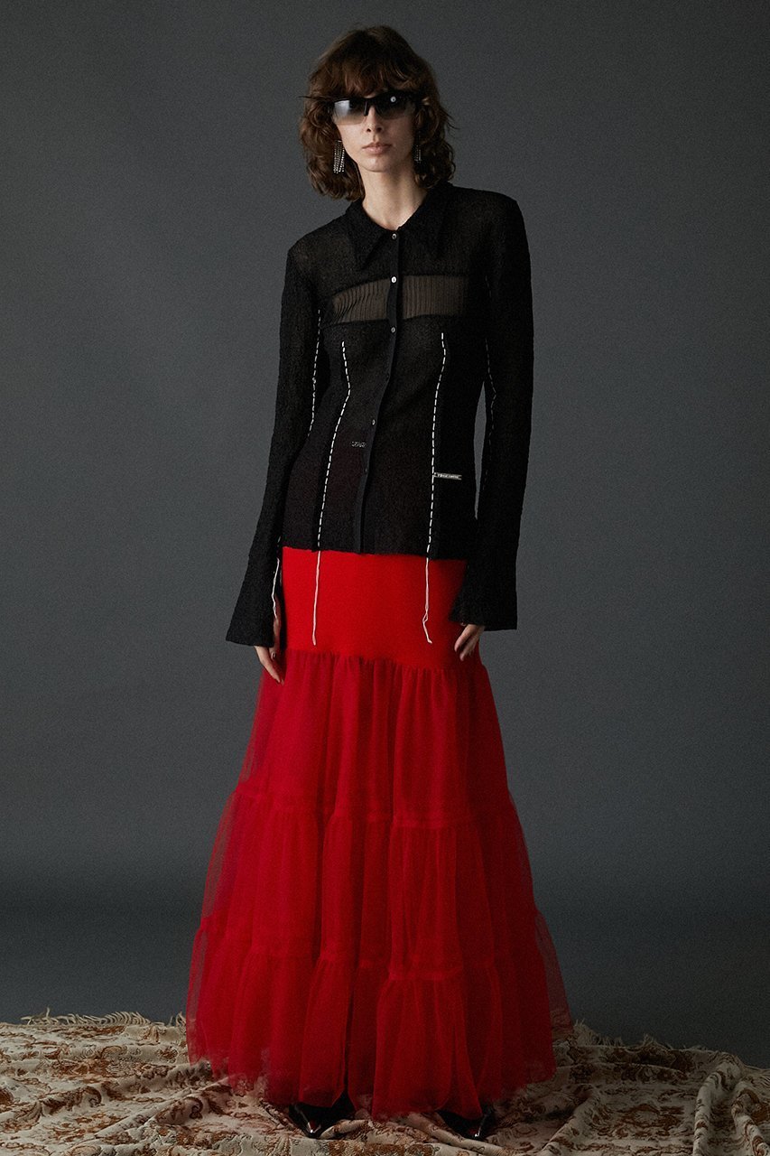 【プランク プロジェクト/PRANK PROJECT】のチュールドッキングボリュームスカート / Tulle Docking Volume Skirt 大人の最旬トレンドファッション＆コーディネート founy(ファウニー) 　ファッション　Fashion　レディースファッション　Fashion for Women　スカート　Skirts　ロングスカート　Long Skirts / Maxi & Midi Skirts　ストレッチ　Stretch, Stretchy Fabric　チュール　Tulip, Tulip Motif　フィット　Fit, Slim Fit　ペチコート　Petticoat, Underskirt　ロング　Long, Long-Length　other-7|ID: prp329100004881107 ipo3291000000036831734