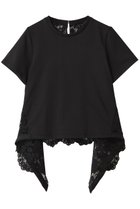 【アルアバイル/allureville】の【Loulou Willoughby】レースドッキングPO B 人気、トレンドファッション・服の通販 founy(ファニー) ファッション Fashion レディースファッション Fashion for Women トップス・カットソー Cut & Sew Tops シャツ・ブラウス・オフィスカジュアル Elegant Blouses & Button-Ups ロングTシャツ・Tシャツ Longline T-Shirts & Tees カットソー・ベーシックTシャツ Cut-and-Sewn Tops / Stretch Tees & Basics イレギュラー Irregular Design ショート Short, Short Length スリーブ Sleeve, Long Sleeve / Short Sleeve ドッキング Docking, Mixed Material フラワー Flower, Floral フロント Front, Front Design レース Lace, Lace Fabric thumbnail ブラック|ID: prp329100004881218 ipo3291000000036433398