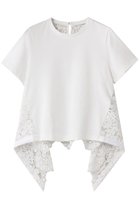 【アルアバイル/allureville】の【Loulou Willoughby】レースドッキングPO B 人気、トレンドファッション・服の通販 founy(ファニー) ファッション Fashion レディースファッション Fashion for Women トップス・カットソー Cut & Sew Tops シャツ・ブラウス・オフィスカジュアル Elegant Blouses & Button-Ups ロングTシャツ・Tシャツ Longline T-Shirts & Tees カットソー・ベーシックTシャツ Cut-and-Sewn Tops / Stretch Tees & Basics イレギュラー Irregular Design ショート Short, Short Length スリーブ Sleeve, Long Sleeve / Short Sleeve ドッキング Docking, Mixed Material フラワー Flower, Floral フロント Front, Front Design レース Lace, Lace Fabric thumbnail ホワイト|ID: prp329100004881218 ipo3291000000036433400