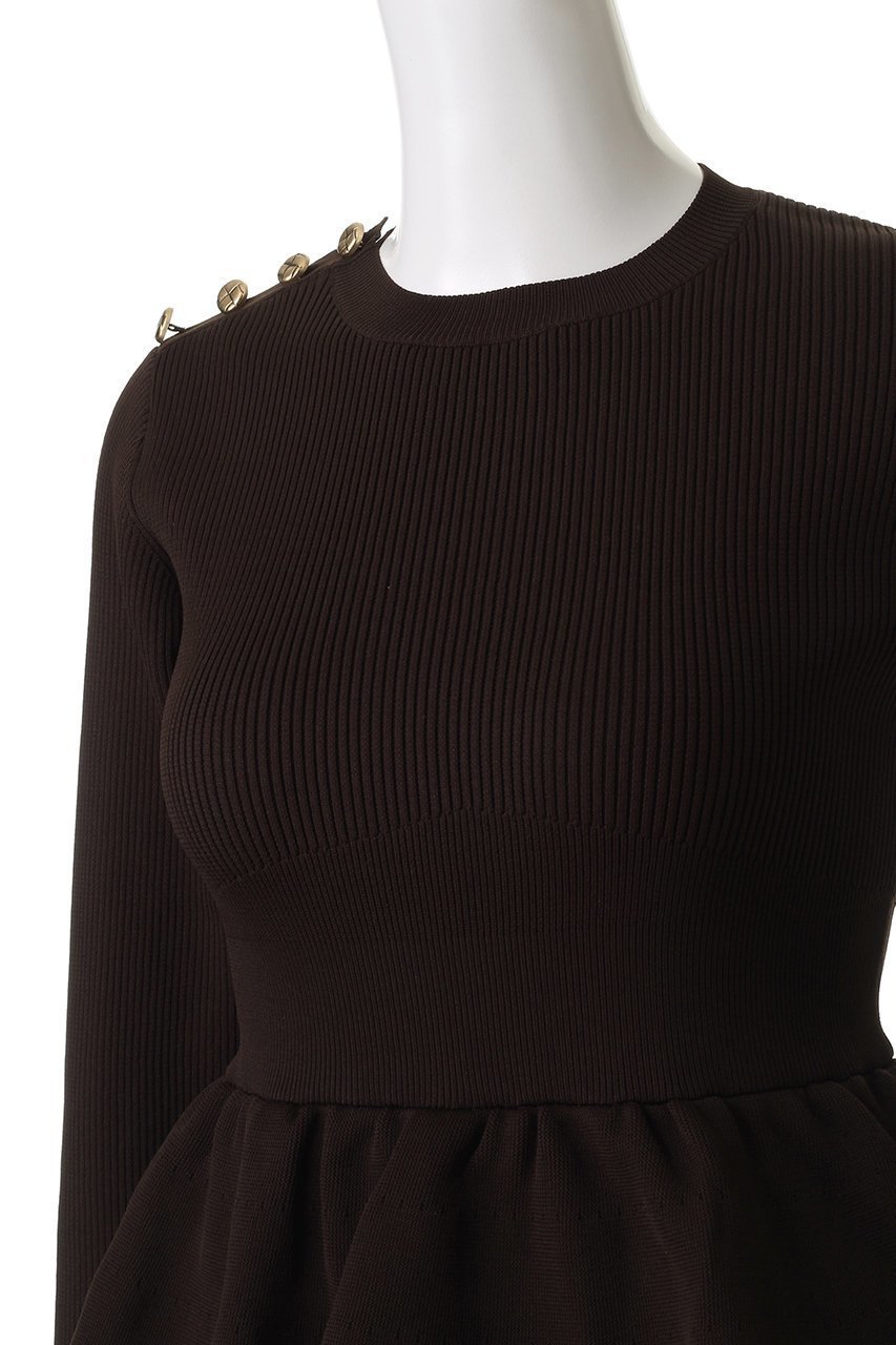 【コルコバード/CORCOVADO】のペプラムニットドレス 人気、トレンドファッション・服の通販 founy(ファニー) 　ファッション　Fashion　レディースファッション　Fashion for Women　ワンピース　Dresses　フォーマル・パーティードレス・結婚式用ドレス　Elegant & Casual Dresses　チュニック　Tunic Tops & Dresses　おすすめ　Recommended / Our Picks　シンプル　Simple, Minimal　チュニック　Tunic, Long Top　ドレス　Dress, One-Piece　フォルム　Silhouette, Form　ペプラム　Peplum, Flared Hem　軽量　Lightweight, Ultra Light　other-5|ID: prp329100004881223 ipo3291000000036433449