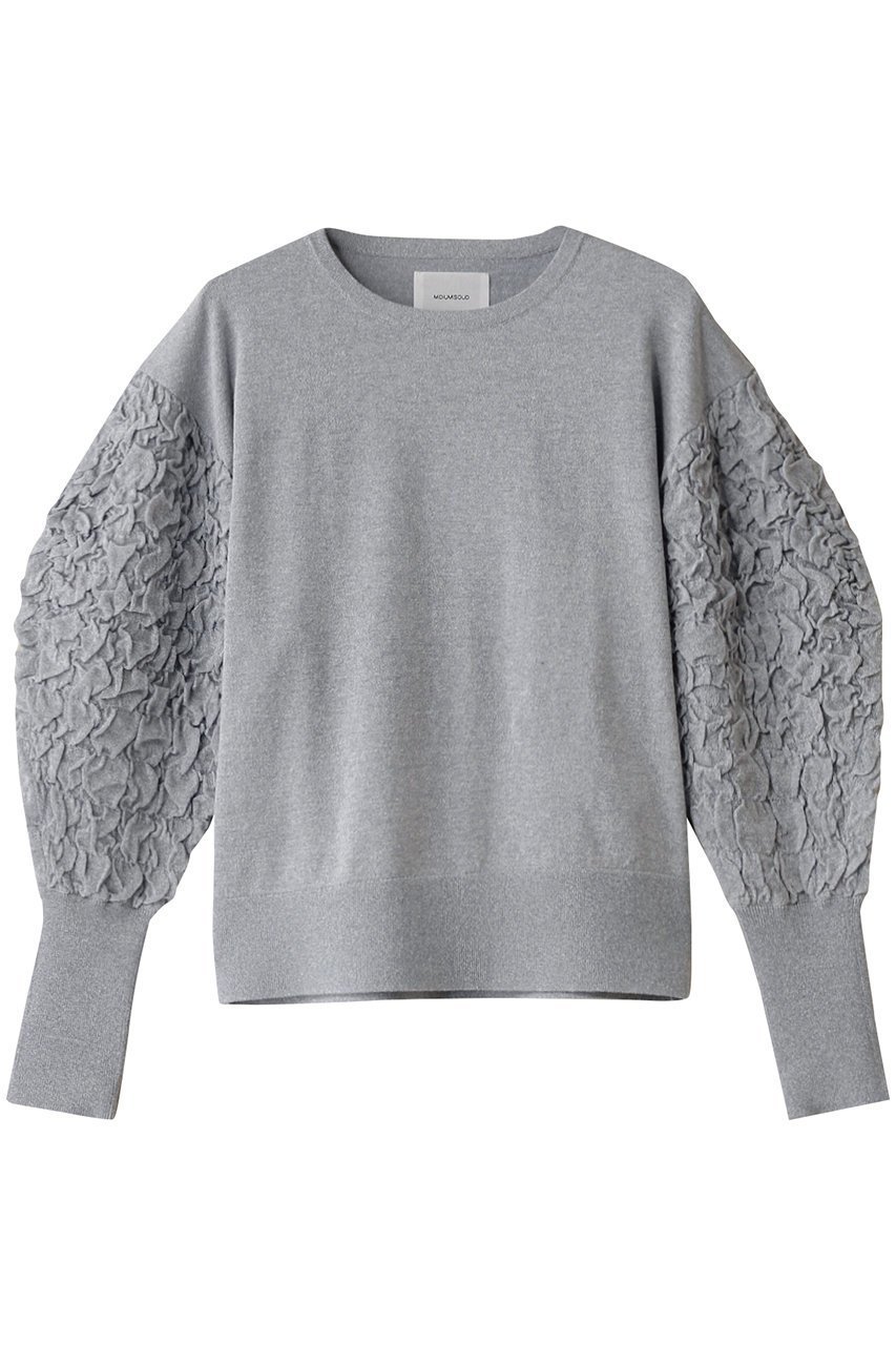 【ミディウミソリッド/MIDIUMISOLID】のpuff slv jacquard PO.S プルオーバー インテリア・キッズ・メンズ・レディースファッション・服の通販 founy(ファウニー) 　ファッション　Fashion　レディースファッション　Fashion for Women　トップス・カットソー　Cut & Sew Tops　ニット　Knit Tops & Sweaters　カジュアルプルオーバー・ニットトップス　Pullovers & Knit Tops / Casual Pullovers　コンシャス　Conscious, Bodycon　ジャカード／ジャガード　Jacquard, Woven Pattern　スリーブ　Sleeve, Long Sleeve / Short Sleeve　トレンド　Trend, Trending Now　l.blue|ID: prp329100004881395 ipo3291000000036434627