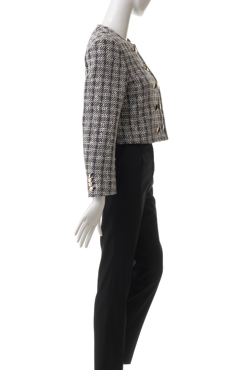 【チノ/CINOH】のBLACK FORMAL ツイードノーカラーショートジャケット 人気、トレンドファッション・服の通販 founy(ファニー) 　ファッション　Fashion　レディースファッション　Fashion for Women　アウター　Coat / Outerwear Collection　レディースジャケット・軽アウター　Jackets　おすすめ　Recommended / Our Picks　ジャケット　Jacket, Outerwear　ツイード　Twill, Twill Weave　デニム　Denim, Jeans Material　パターン　Pattern, Design Print　マニッシュ　Mannish, Boyish　ワイド　Wide, Wide Fit　今季　This Season, Current Season　other-3|ID: prp329100004881448 ipo3291000000036434981