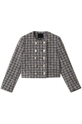 【チノ/CINOH】のBLACK FORMAL ツイードノーカラーショートジャケット 人気、トレンドファッション・服の通販 founy(ファニー) ファッション Fashion レディースファッション Fashion for Women アウター Coat / Outerwear Collection レディースジャケット・軽アウター Jackets おすすめ Recommended / Our Picks ジャケット Jacket, Outerwear ツイード Twill, Twill Weave デニム Denim, Jeans Material パターン Pattern, Design Print マニッシュ Mannish, Boyish ワイド Wide, Wide Fit 今季 This Season, Current Season |ID:prp329100004881448