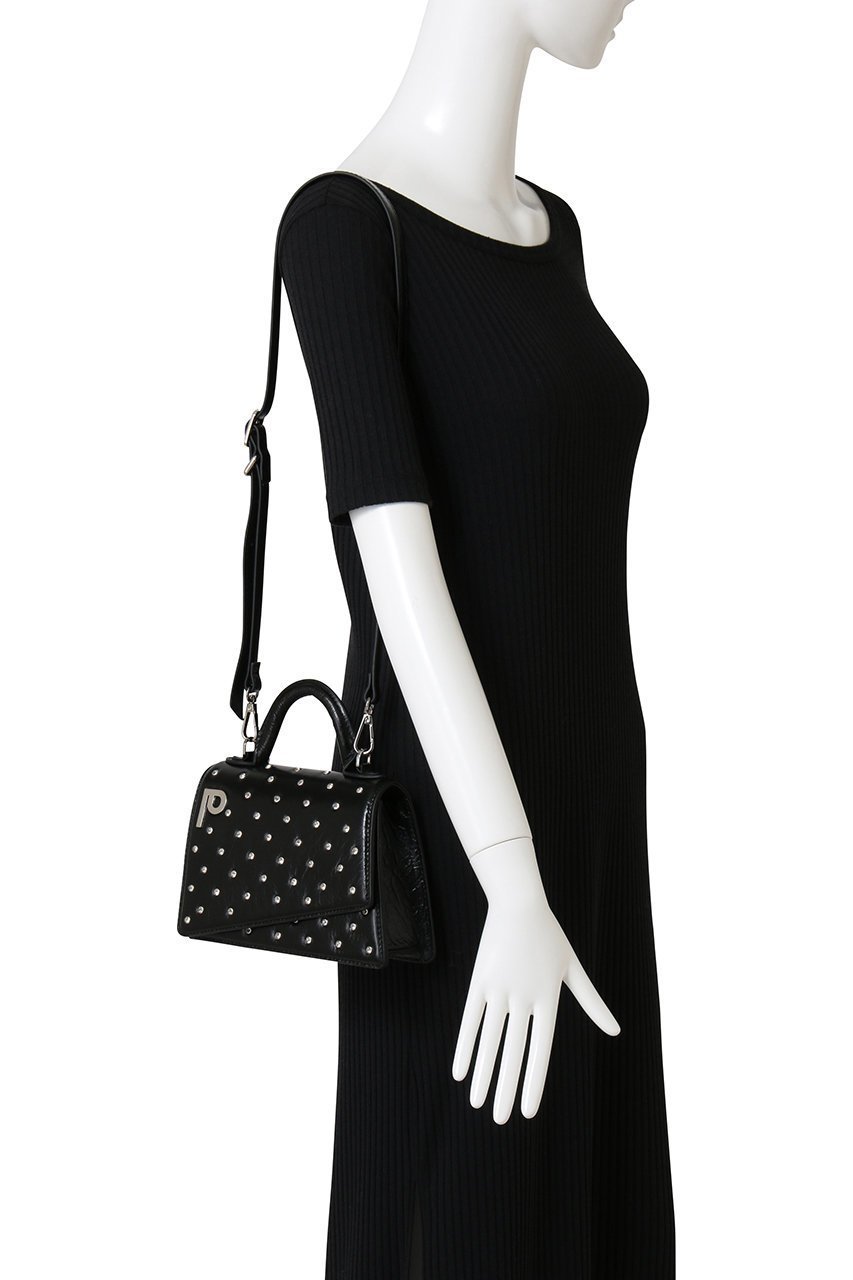 【プランク プロジェクト/PRANK PROJECT】のロゴプレートラインストーンミニサッチェルバッグ / Logo Plate Line Stone Mini Satchel Bag 人気、トレンドファッション・服の通販 founy(ファニー) 　ファッション　Fashion　レディースファッション　Fashion for Women　バッグ　Bags　アシンメトリー　Asymmetrical Style　ストーン　Stone, Gem-Like　パーティ　Party, Party Style　フォルム　Silhouette, Form　ボストン　Boston　ボストンバッグ　Boston Bag, Retro Bag　other-2|ID: prp329100004881499 ipo3291000000036435502